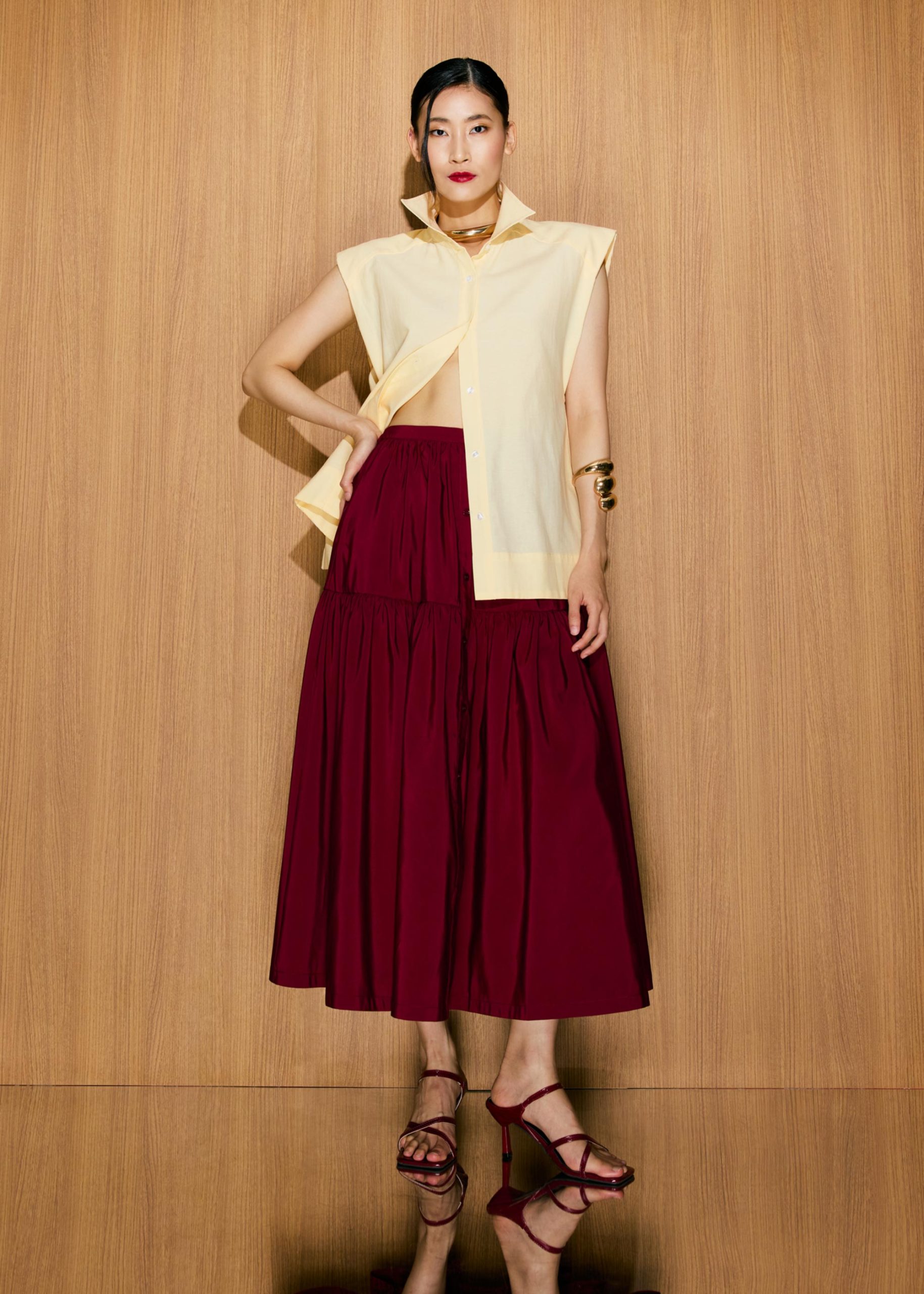 Relaxed Cotton Long Button Down Shirt - Image 21