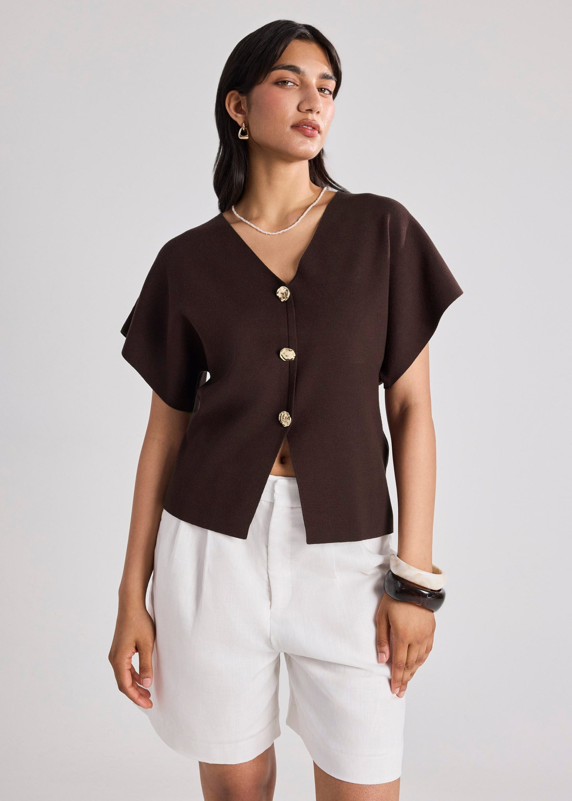 Amrita Knit V-neck Top - Image 14