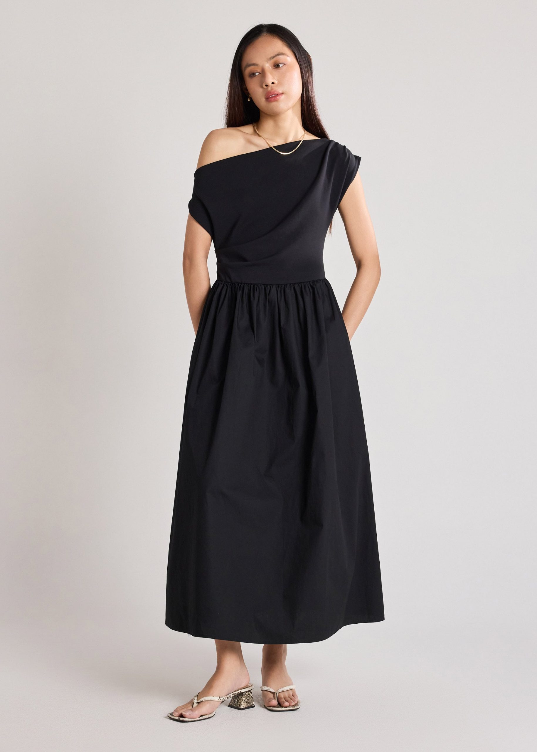Asymmetric Fit & Flare Midaxi Dress - Image 2