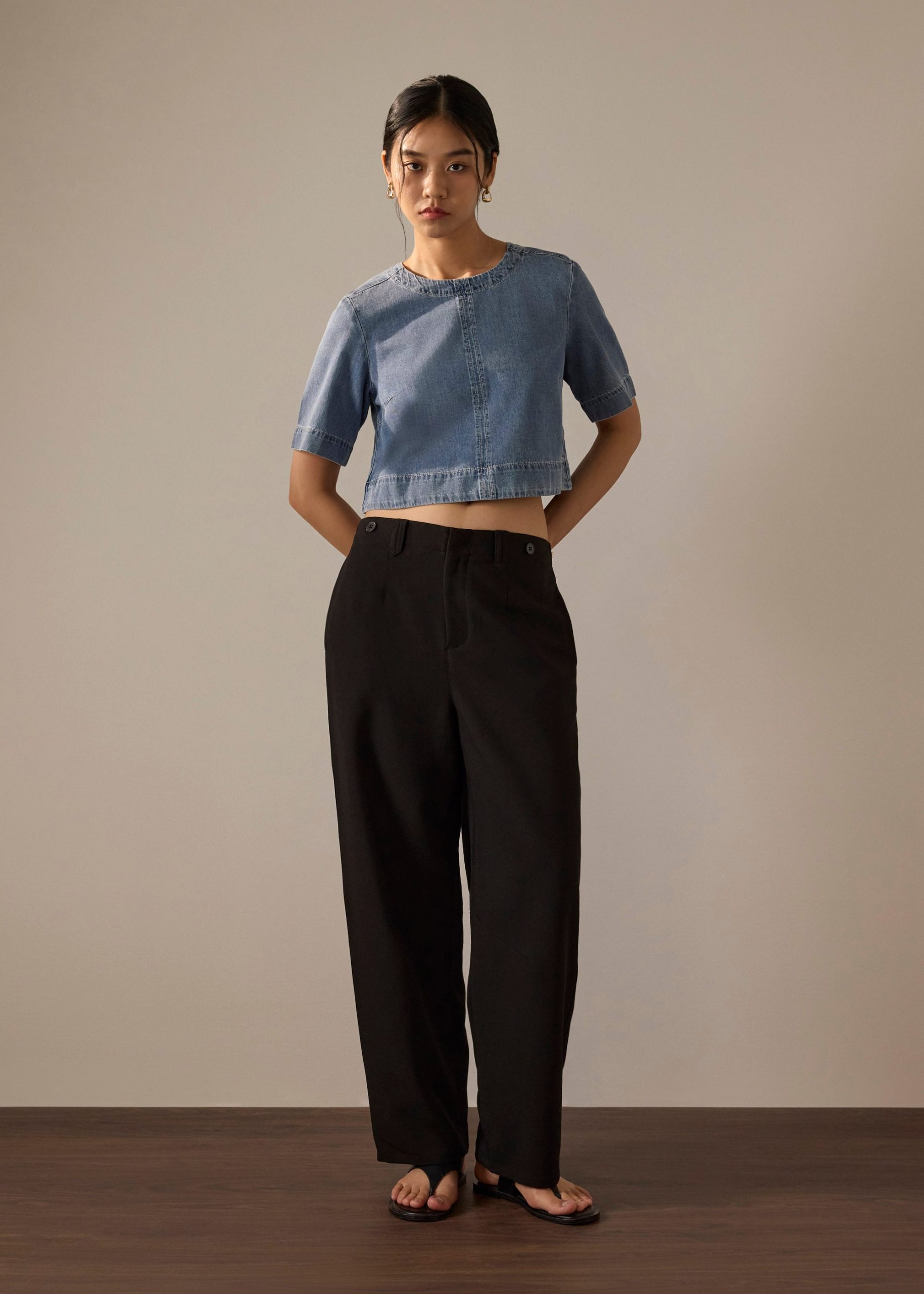 Denim Boxy Shell Top - Image 8