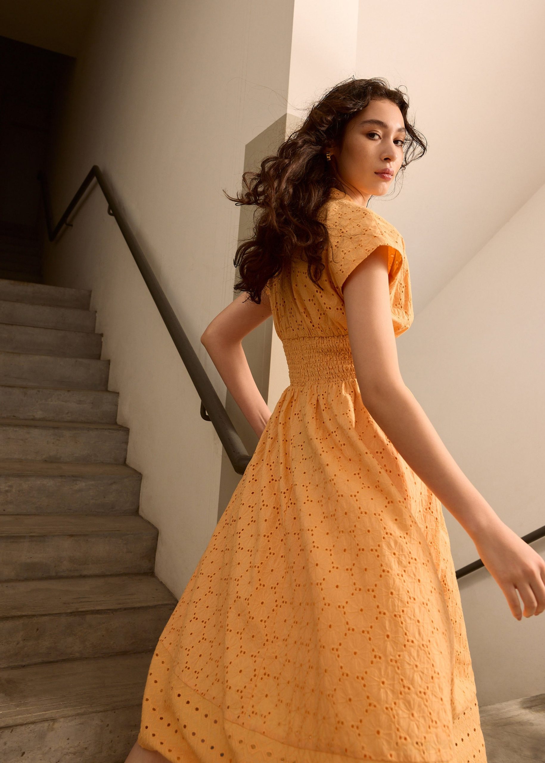 Broderie Fit & Flare Midi Dress - Image 9