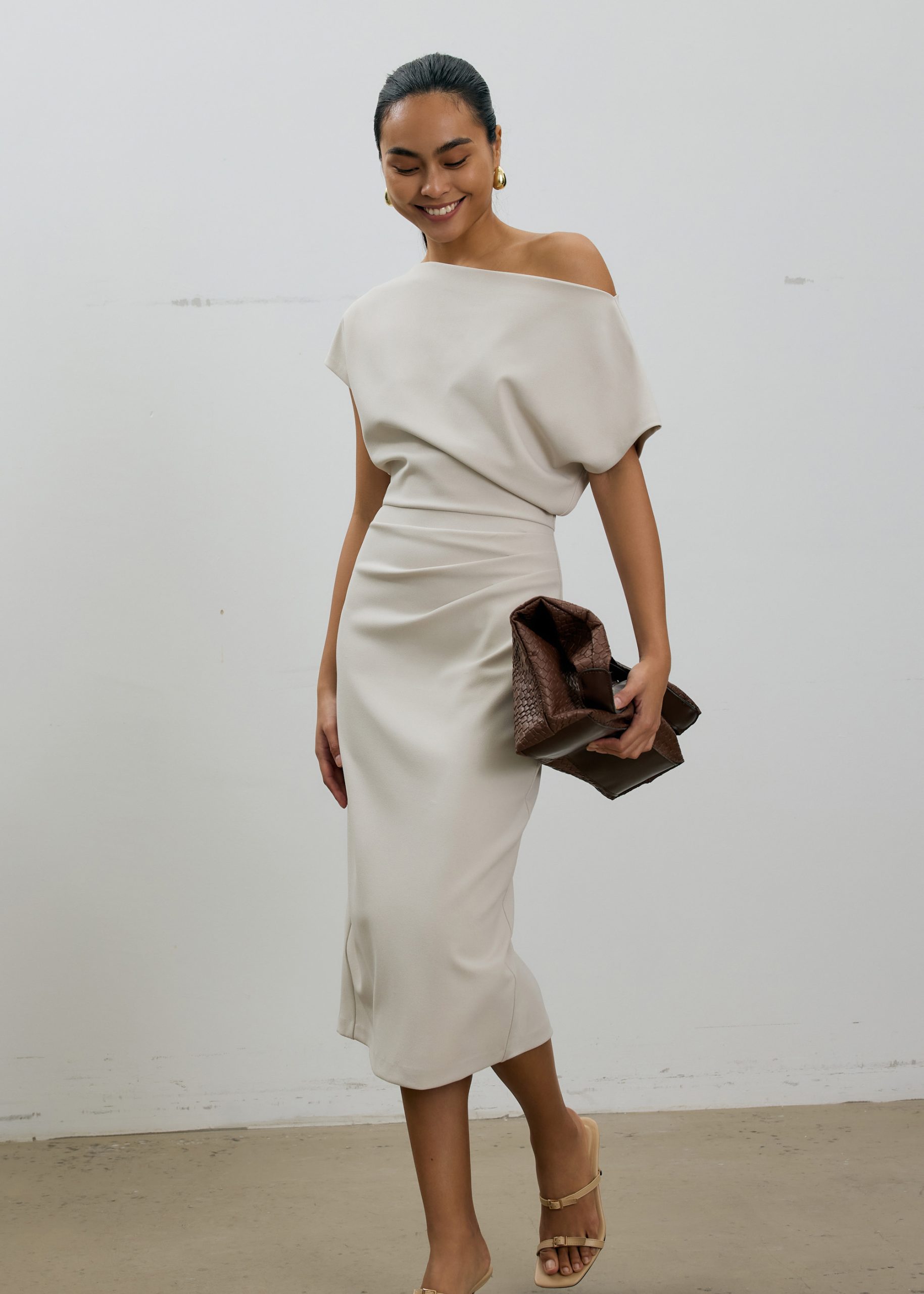 Amala Multi-way Drape Midi Dress - Image 10