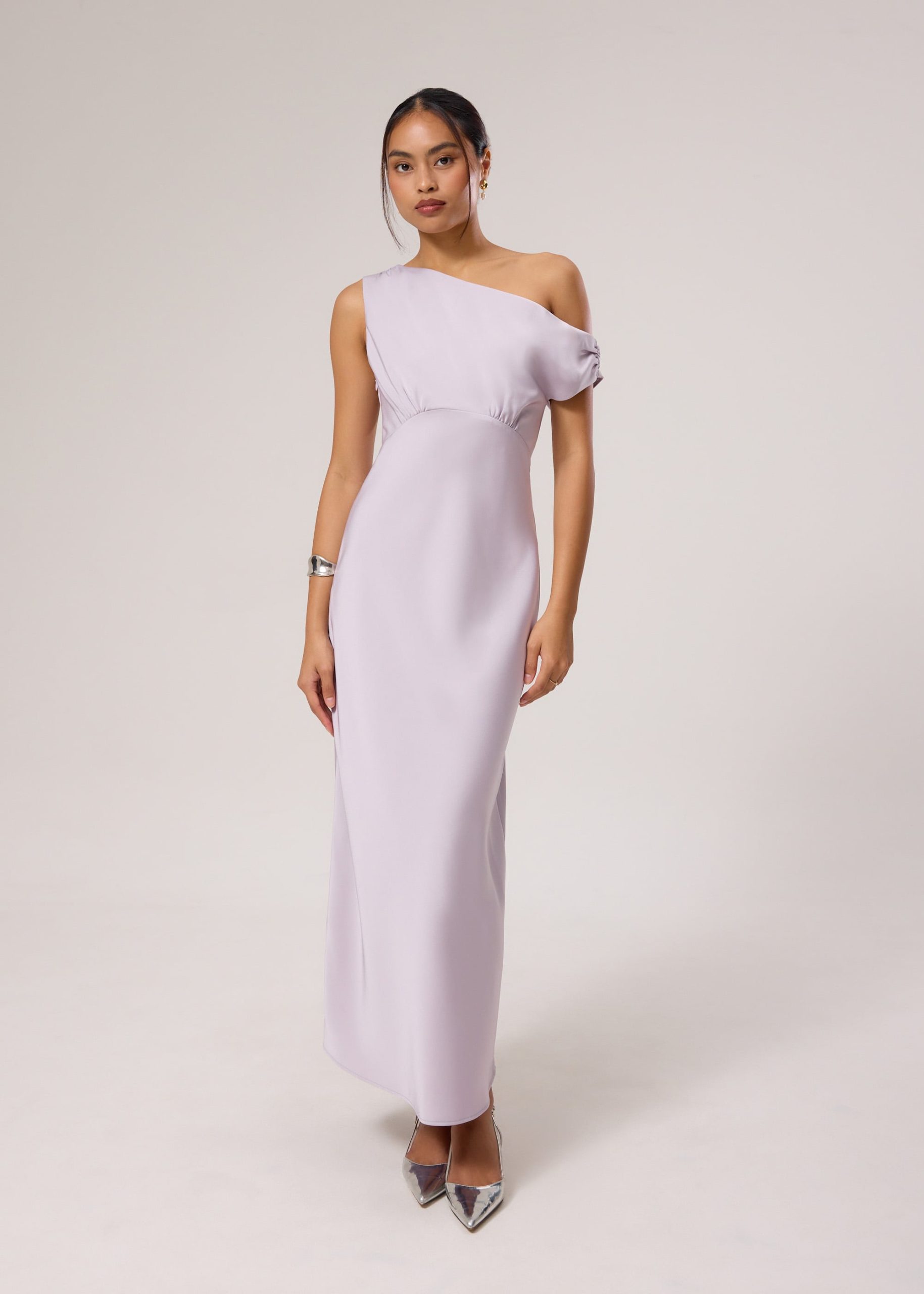 Satin Asymmetric Bias Cut Maxi Dress - Image 18