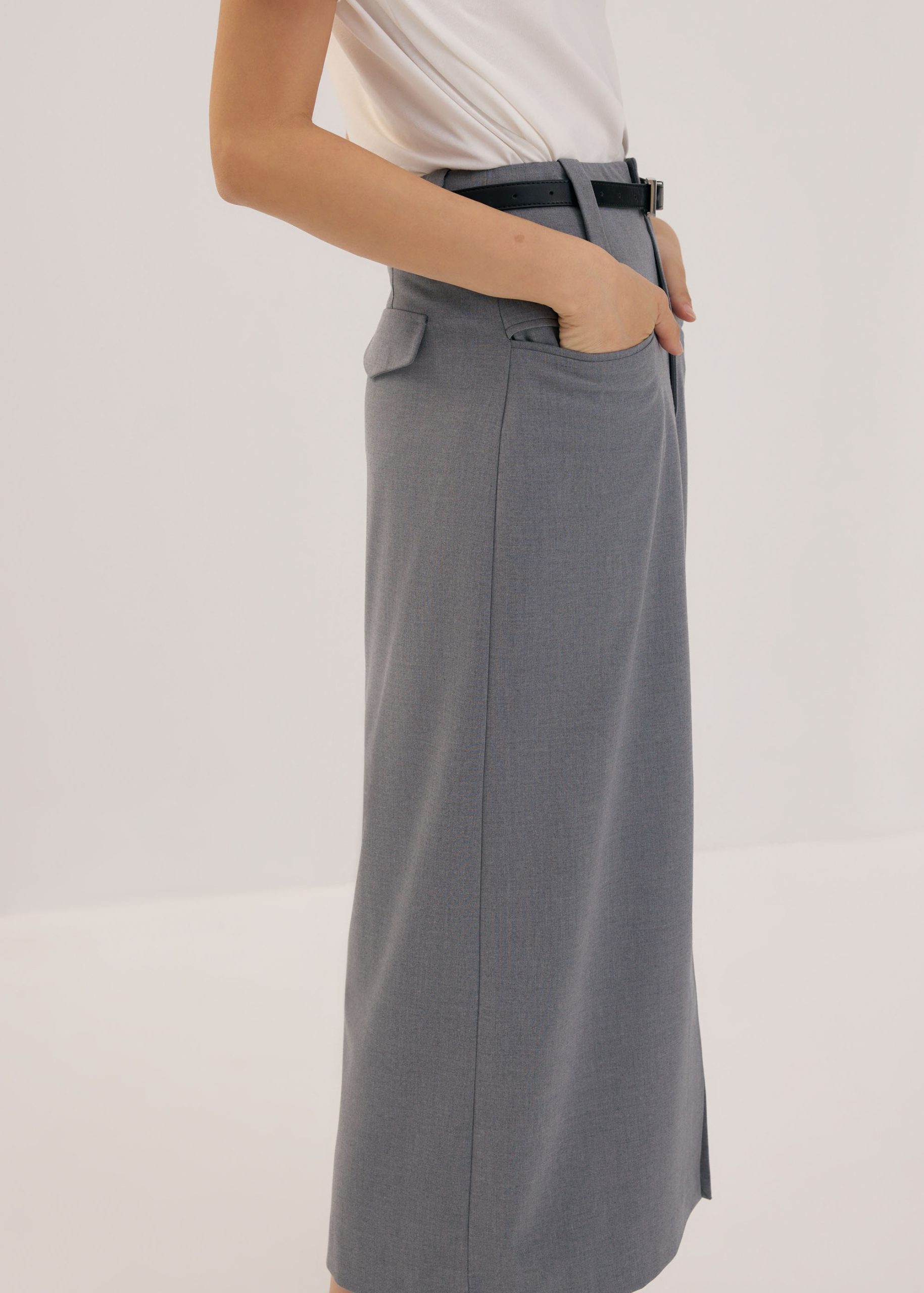Tailored Column Midaxi Skirt - Image 3