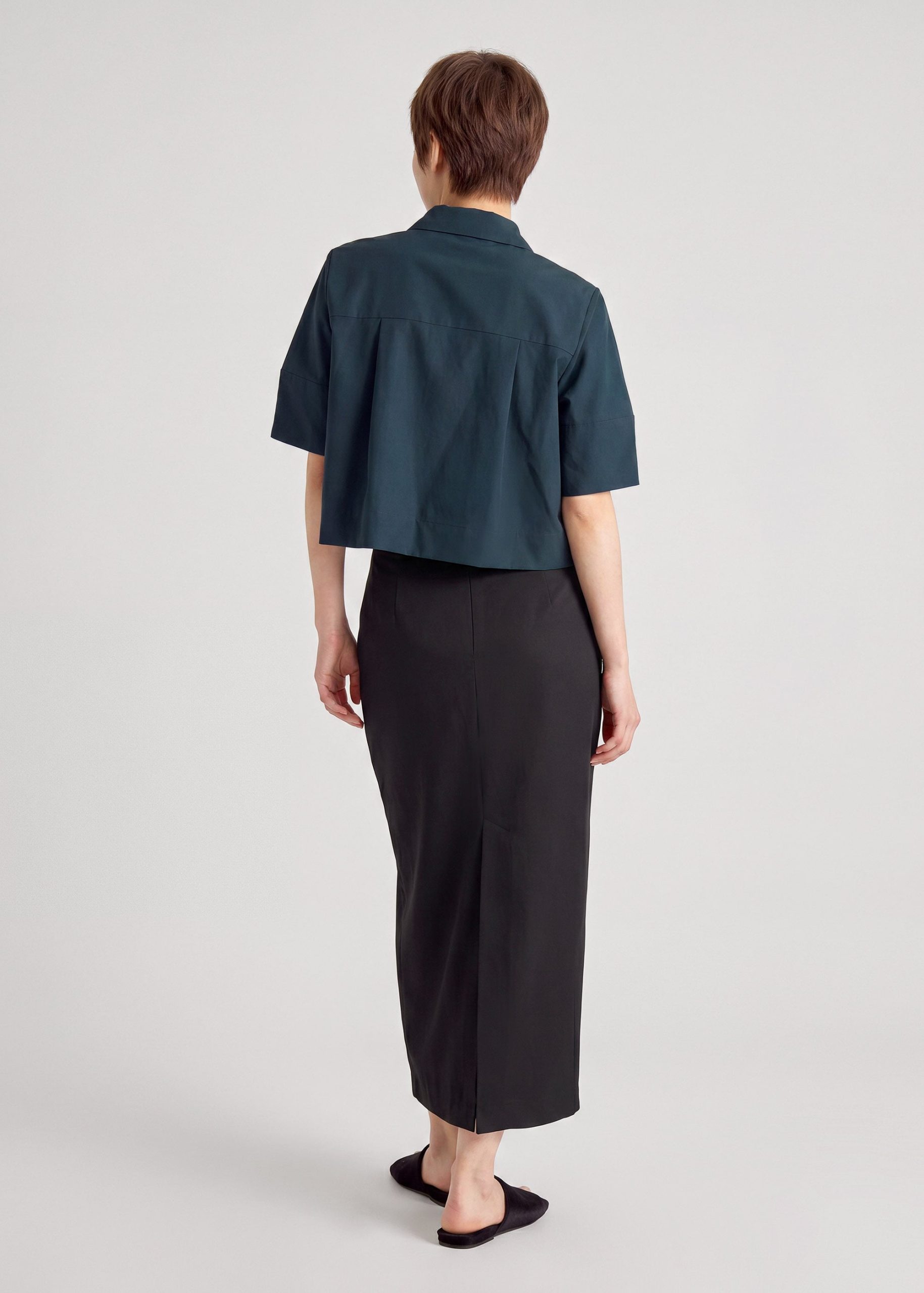 Cocoon Sleeve Crop Shirt - Image 11