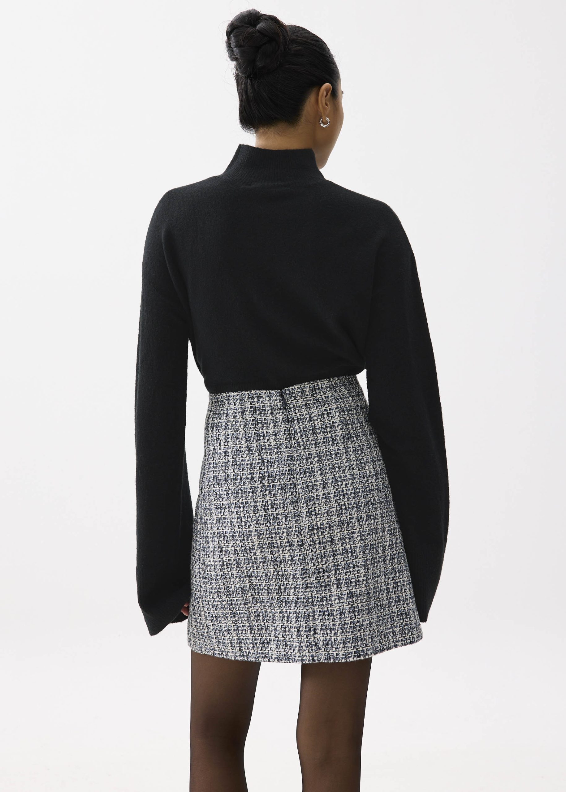 Kaori Elastic Tweed Mini Skirt - Image 11