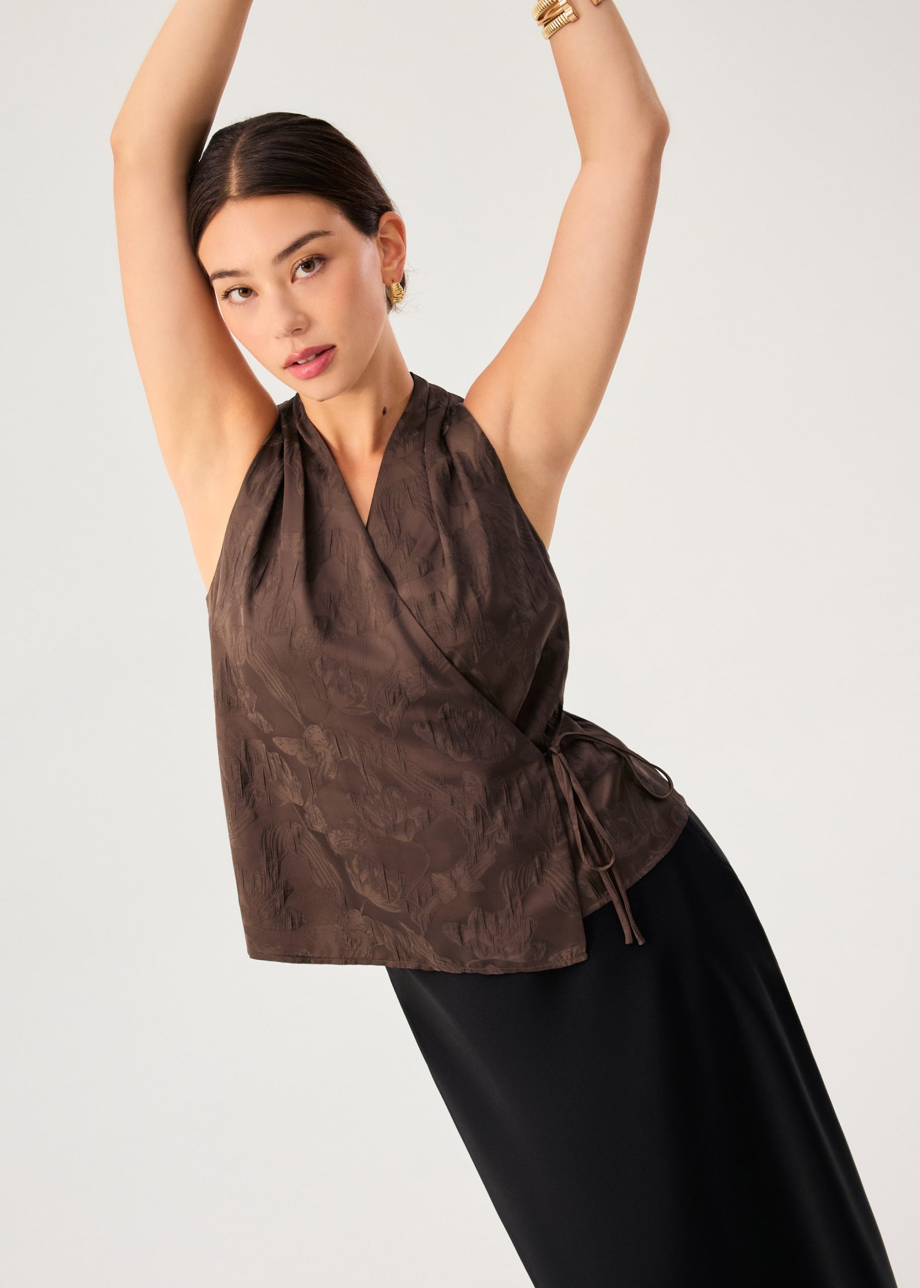 Kareena Front Wrap Satin Top - Image 22