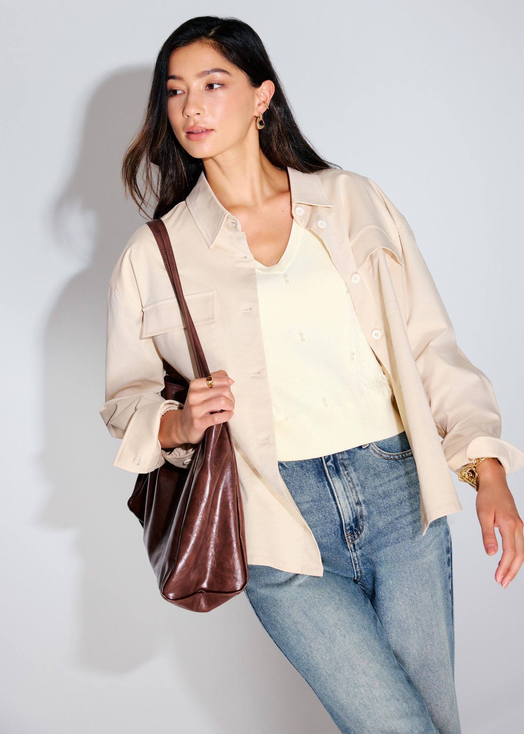 Relaxed Pearl Embellished Cable Knit Shell Top - Image 18