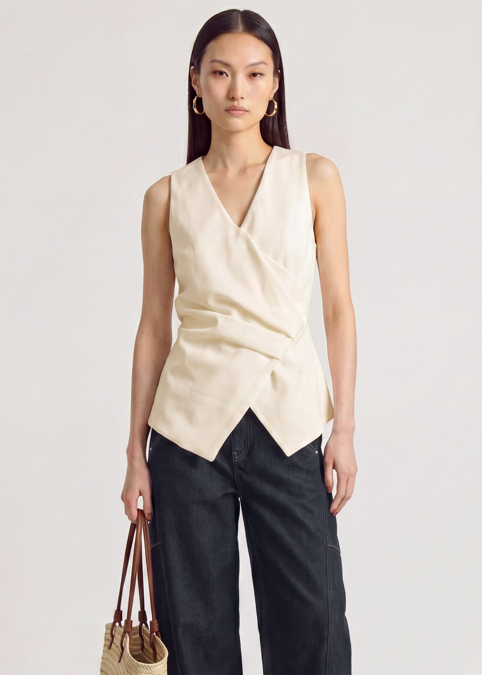 Crepe Draped Pleat Top - Image 10