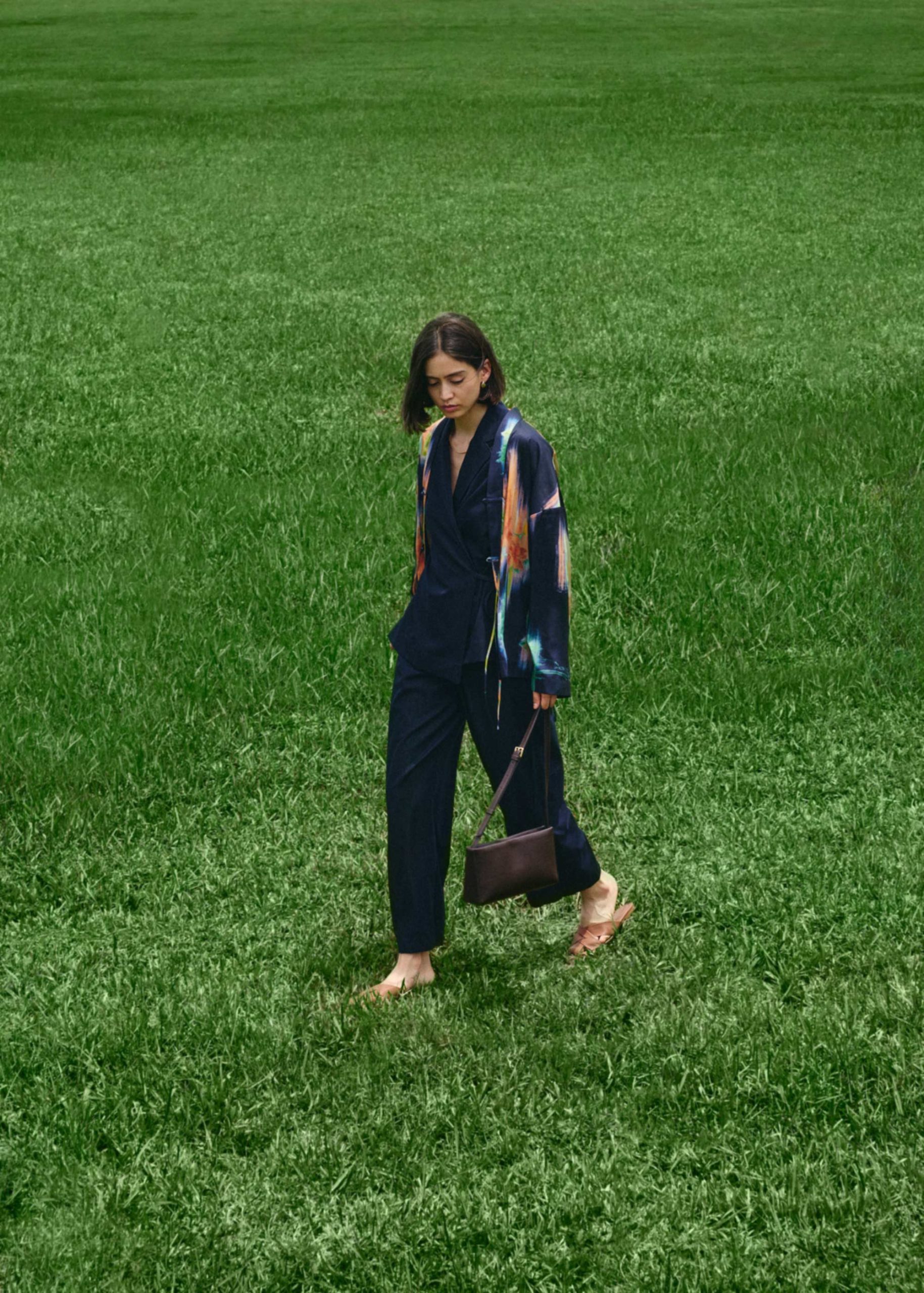 Oversized Front Tie Top in Summer Haze - Image 2