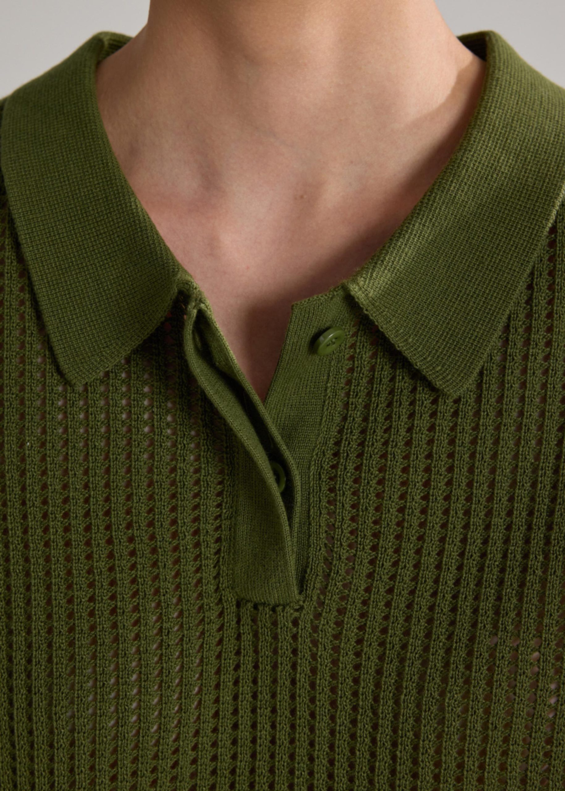 Open Knit Polo Top - Image 11