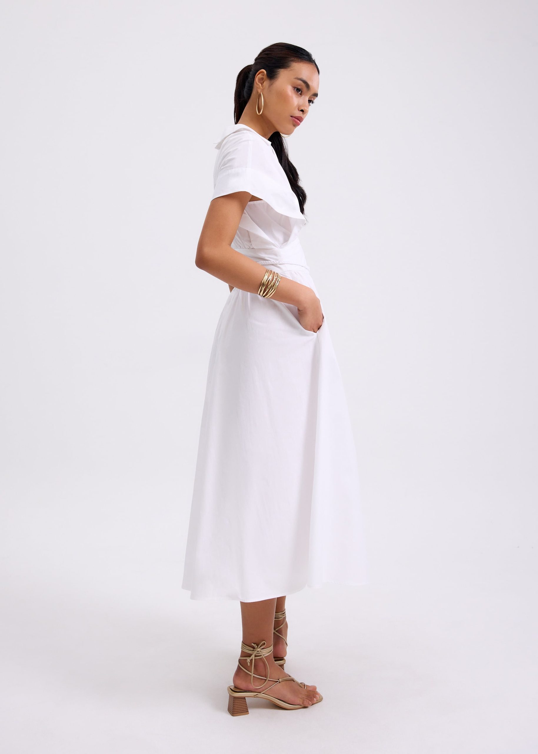 Dahlia Poplin Fit & Flare Midaxi Dress - Image 4