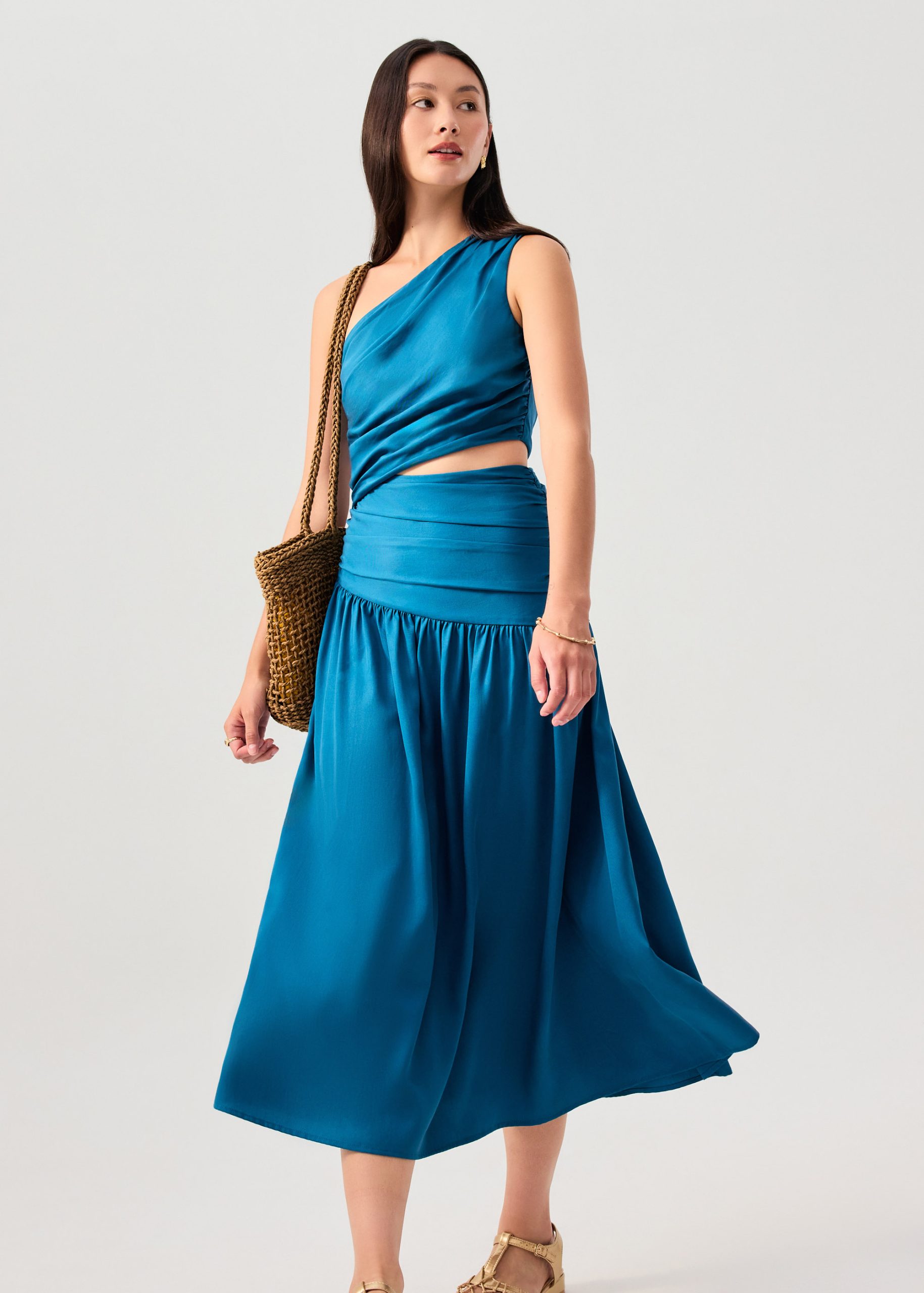 Lyocell Cut Out Toga Fit & Flare Maxi Dress - Image 14