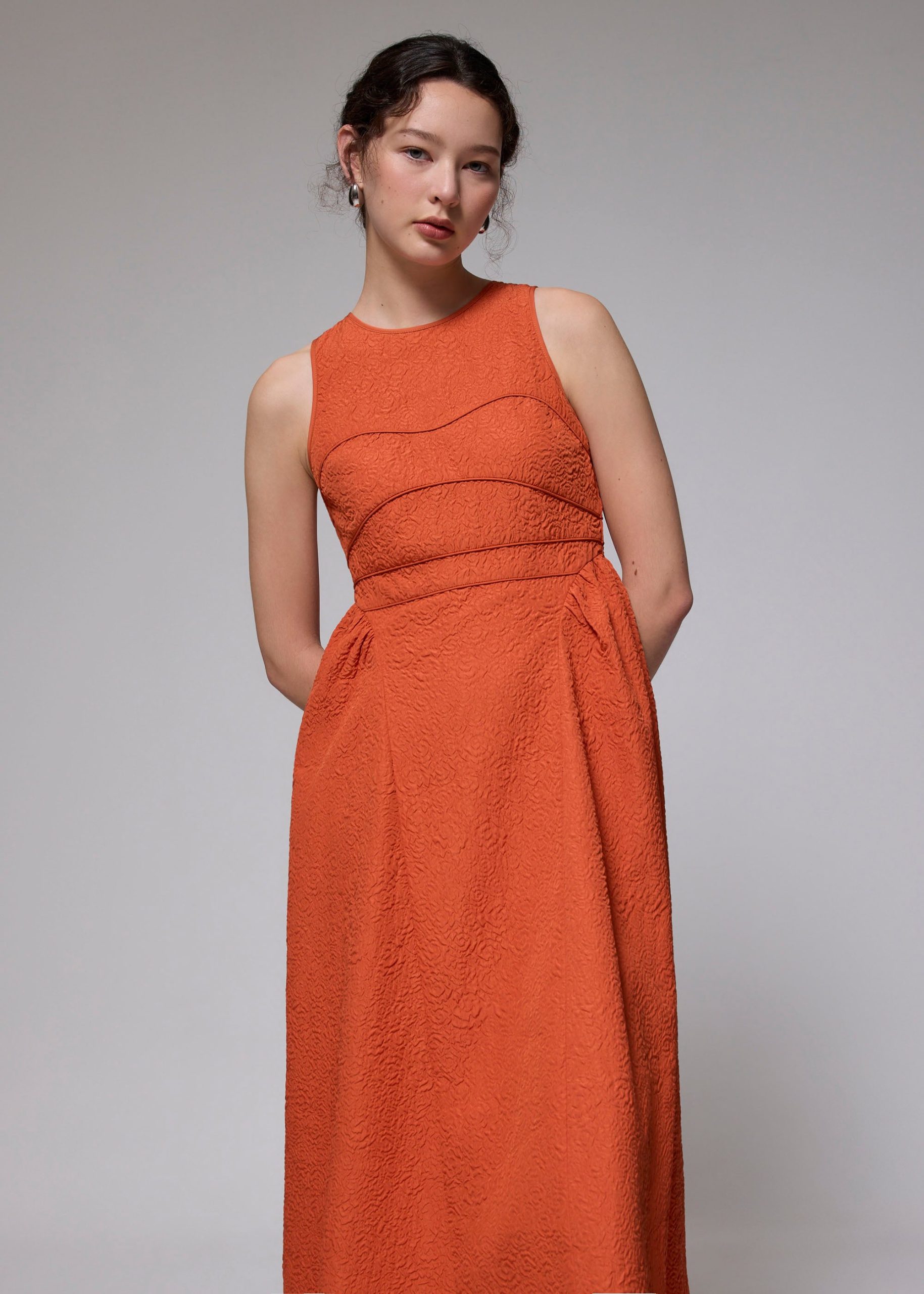 Jacquard Fit & Flare Midaxi Dress - Image 5