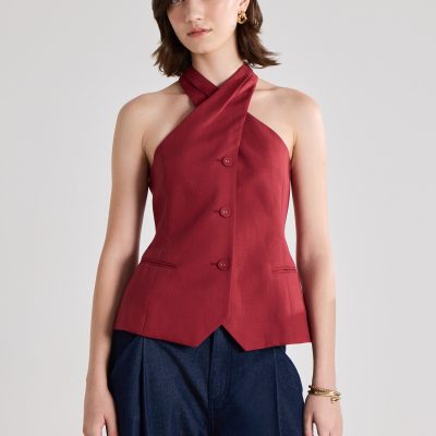Akira Premium Linen Halter Top
