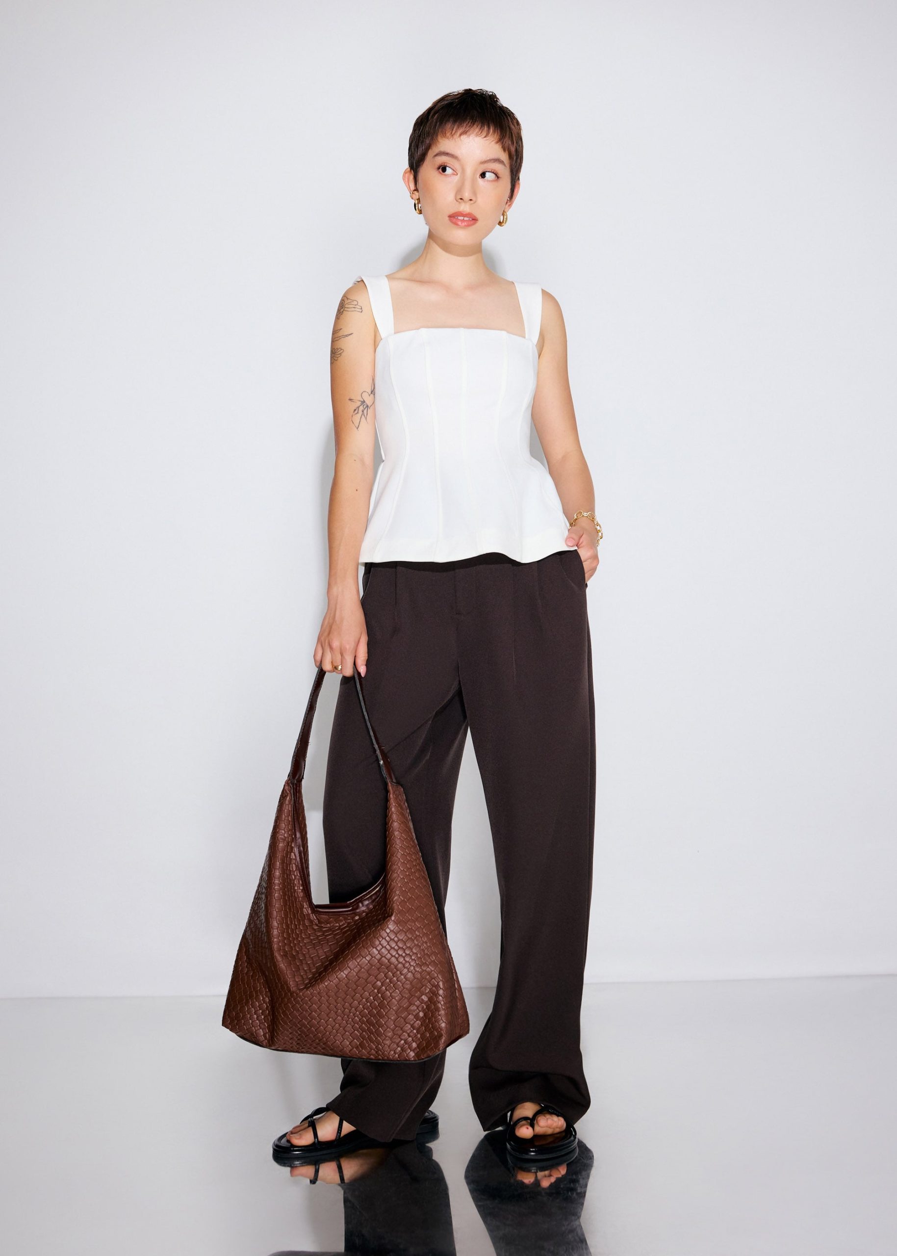 BraFree by LB Bella Detachable Straps Panelled Peplum Top - Image 7