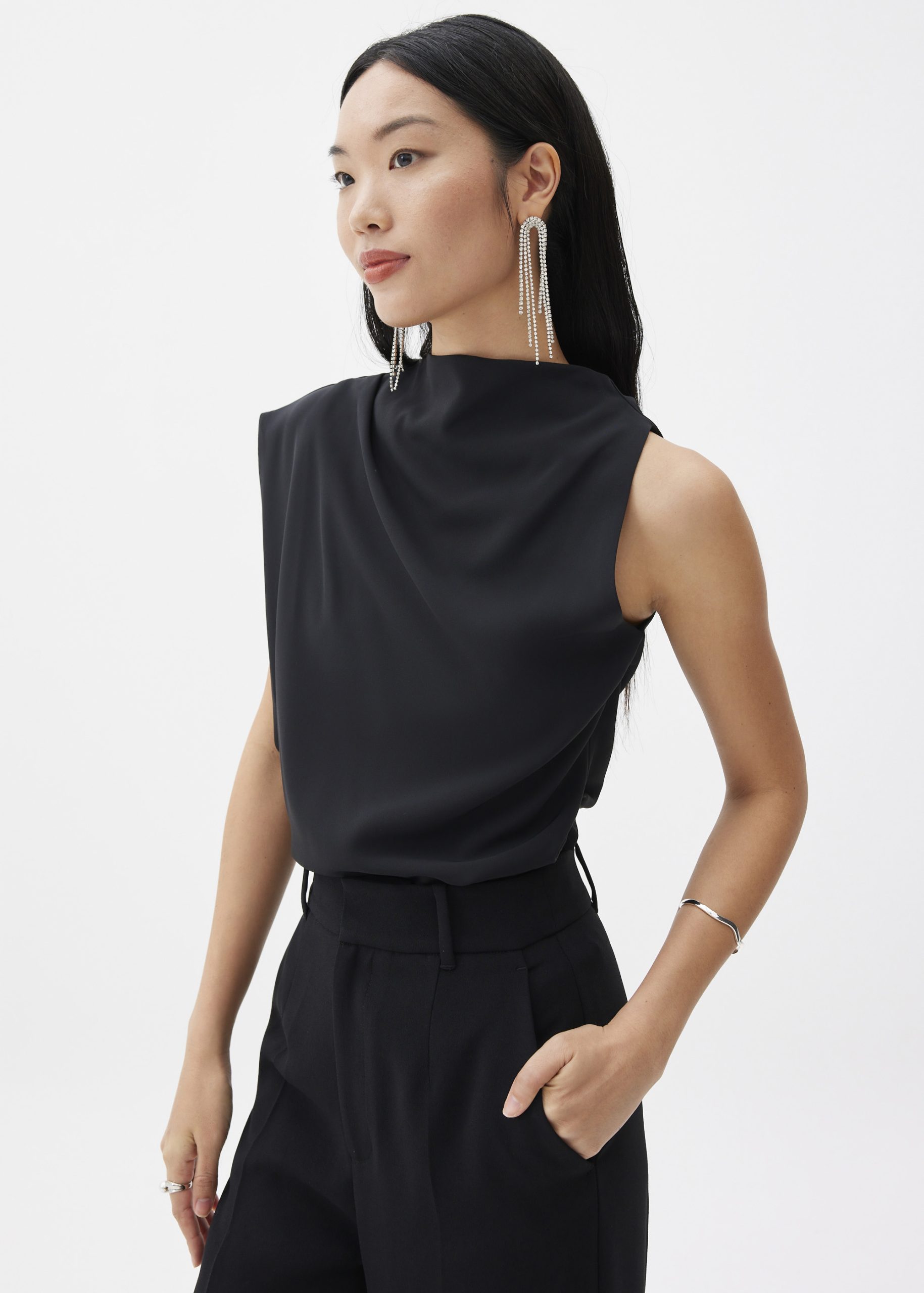 Maya Asymmetric Drape Blouse - Image 3