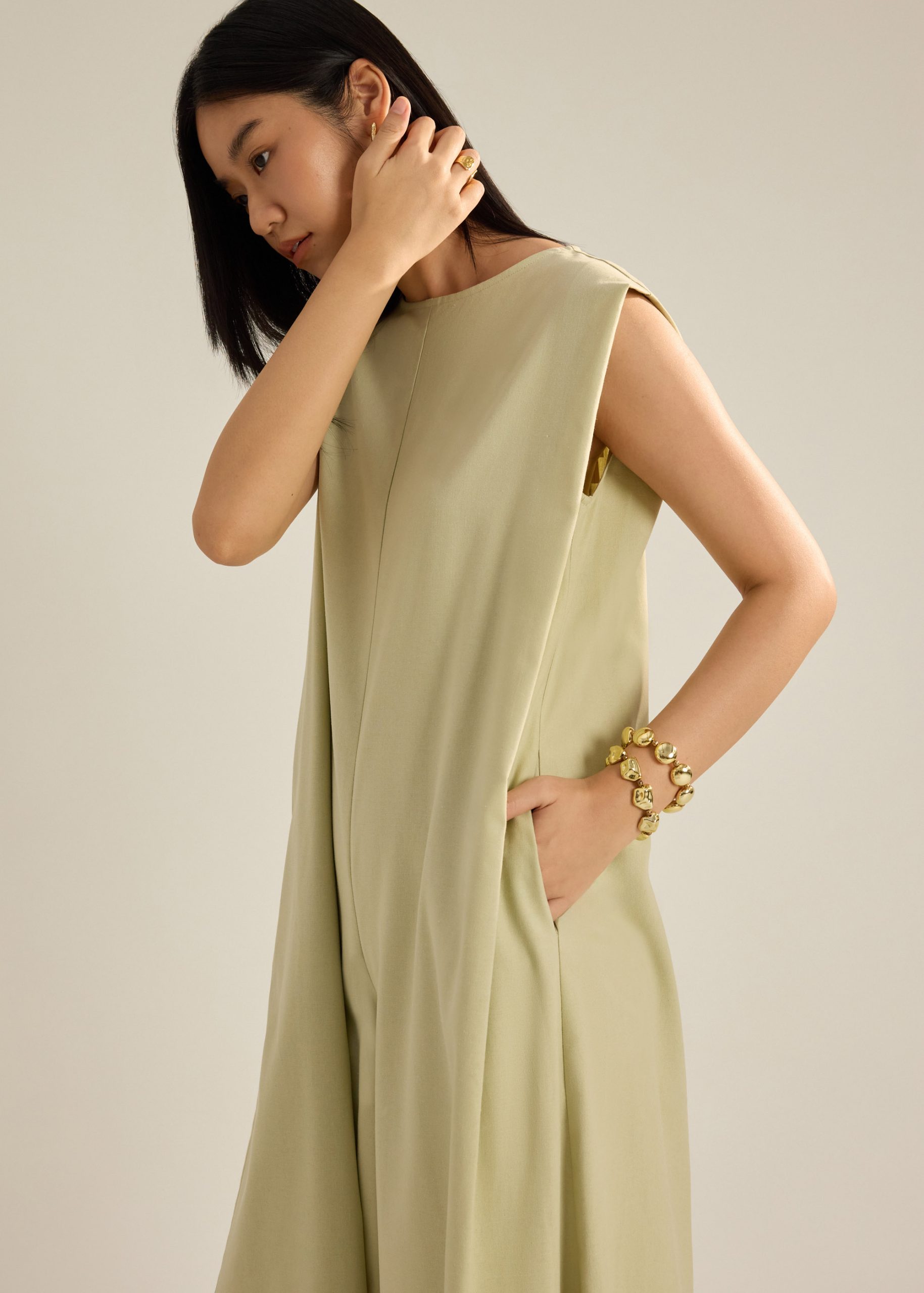 Linen Wide Leg Jumpsuit - Image 3