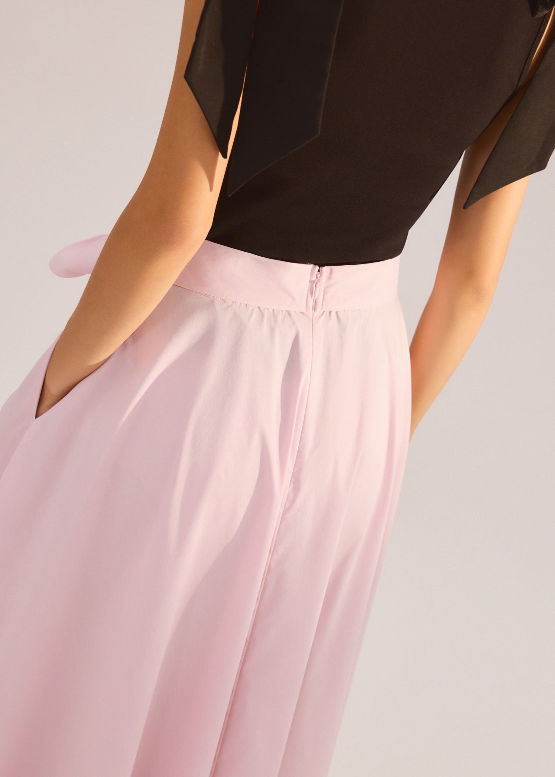 Cotton Side Tie Flare Floor Length Skirt - Image 12