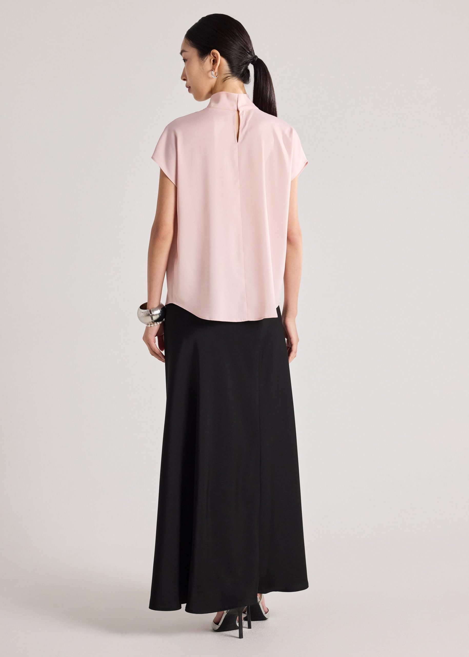 Satin Drape Collared Blouse - Image 11