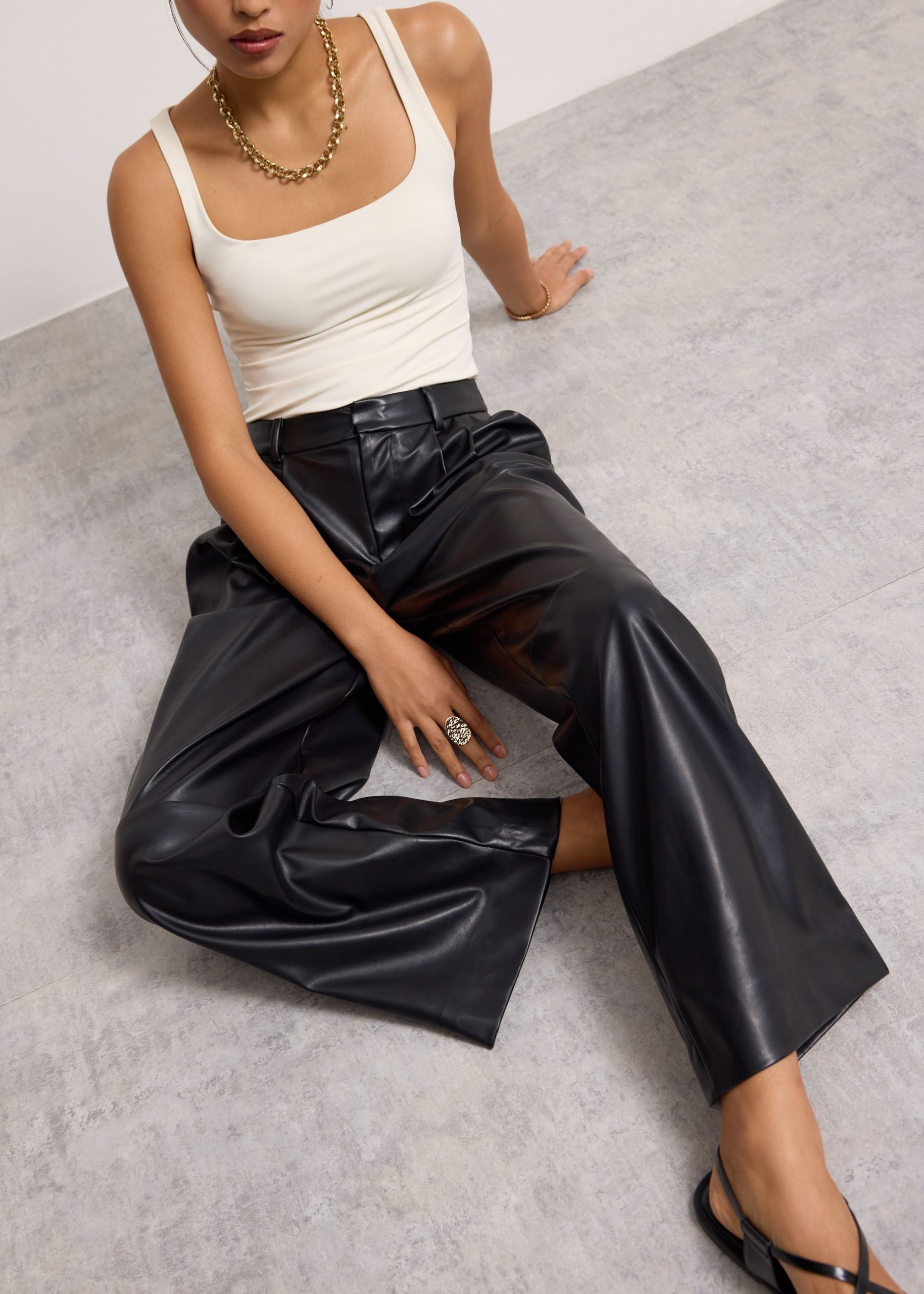 Martine Vegan Leather Straight Leg Pants - Image 7