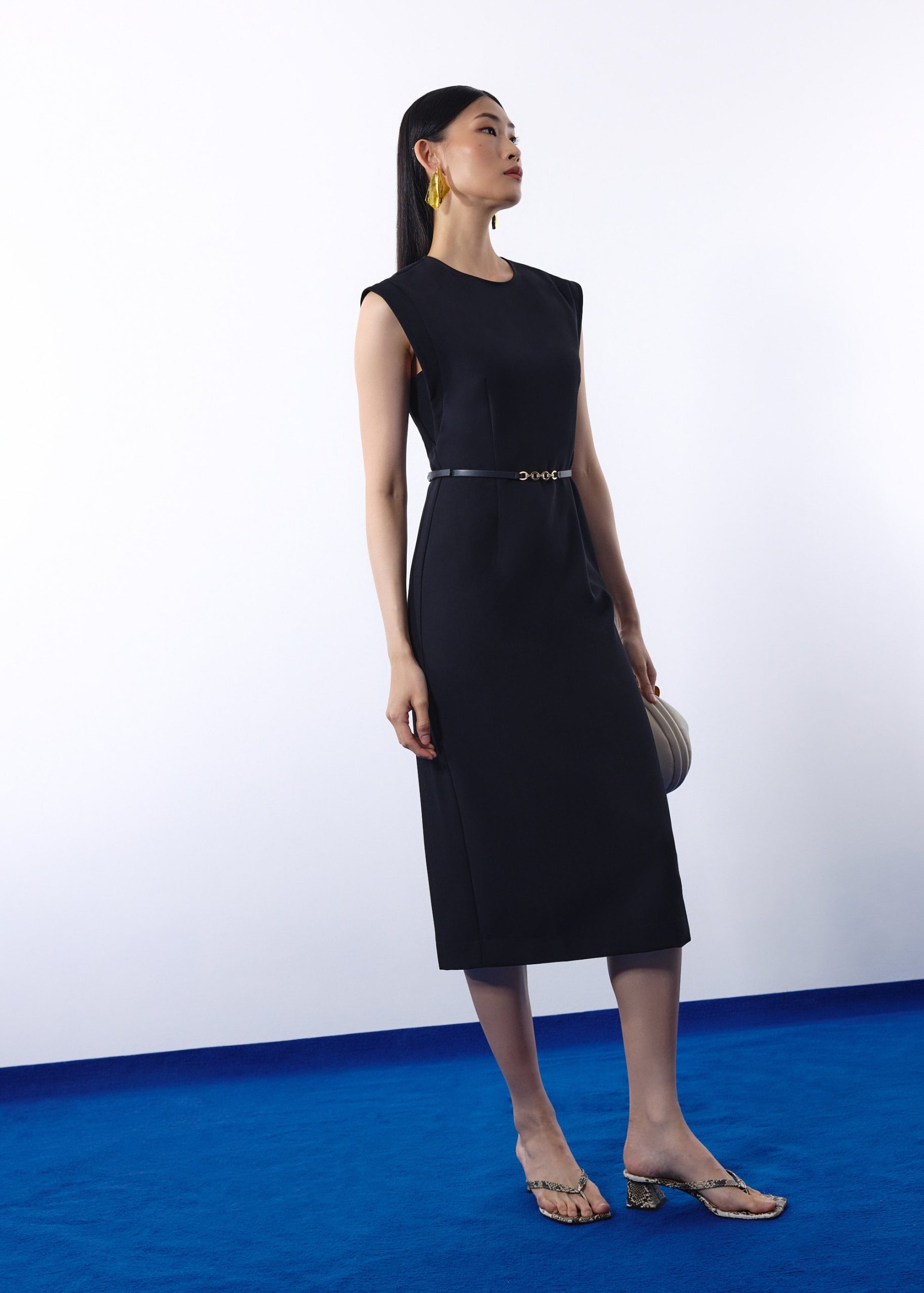 Eika Panelled Cap Sleeve Column Midi Dress - Image 2