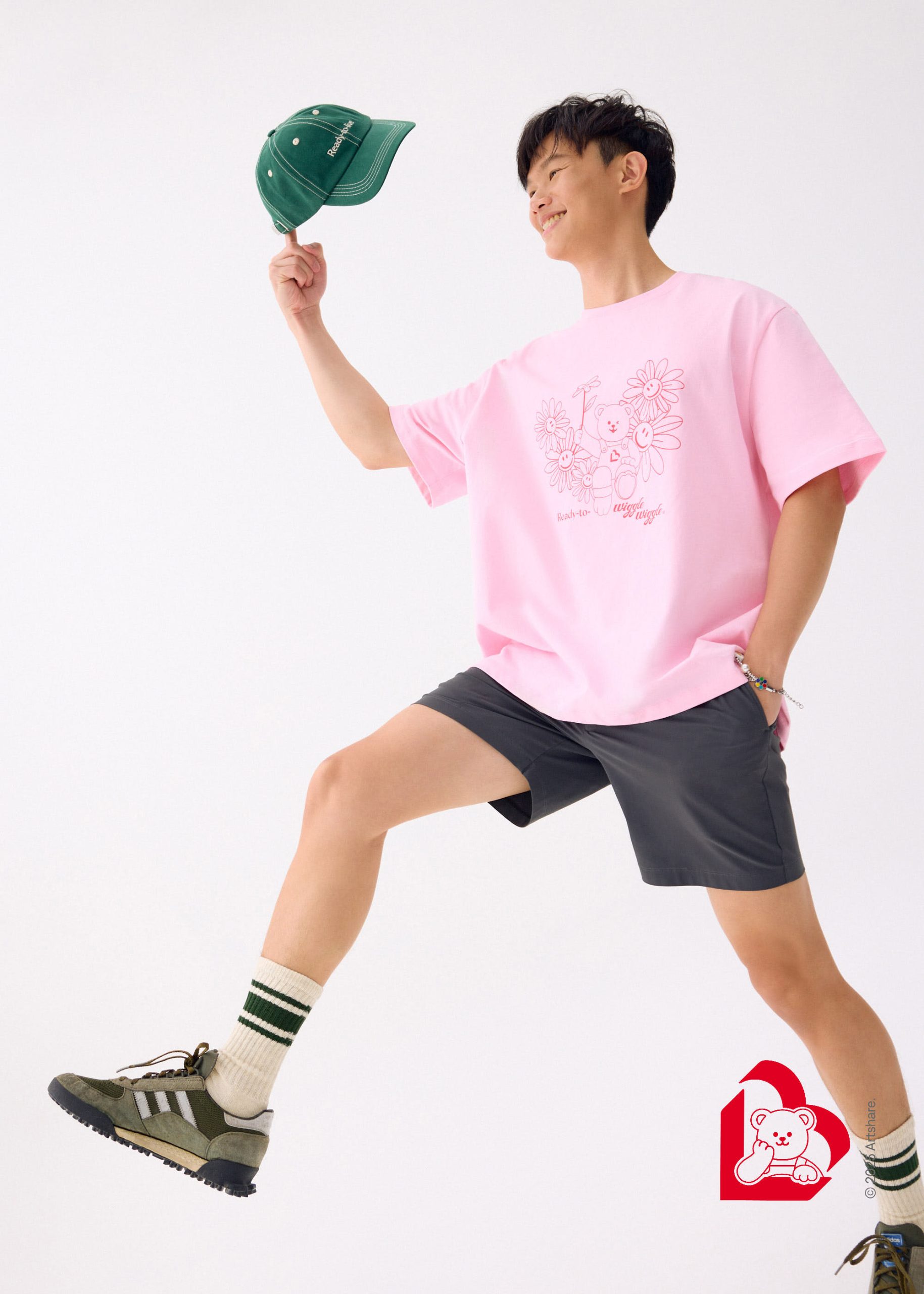 Love, Bonito | Wiggle Wiggle Unisex Oversized Drop Shoulder Tee in Strawberry Gelato - Image 4