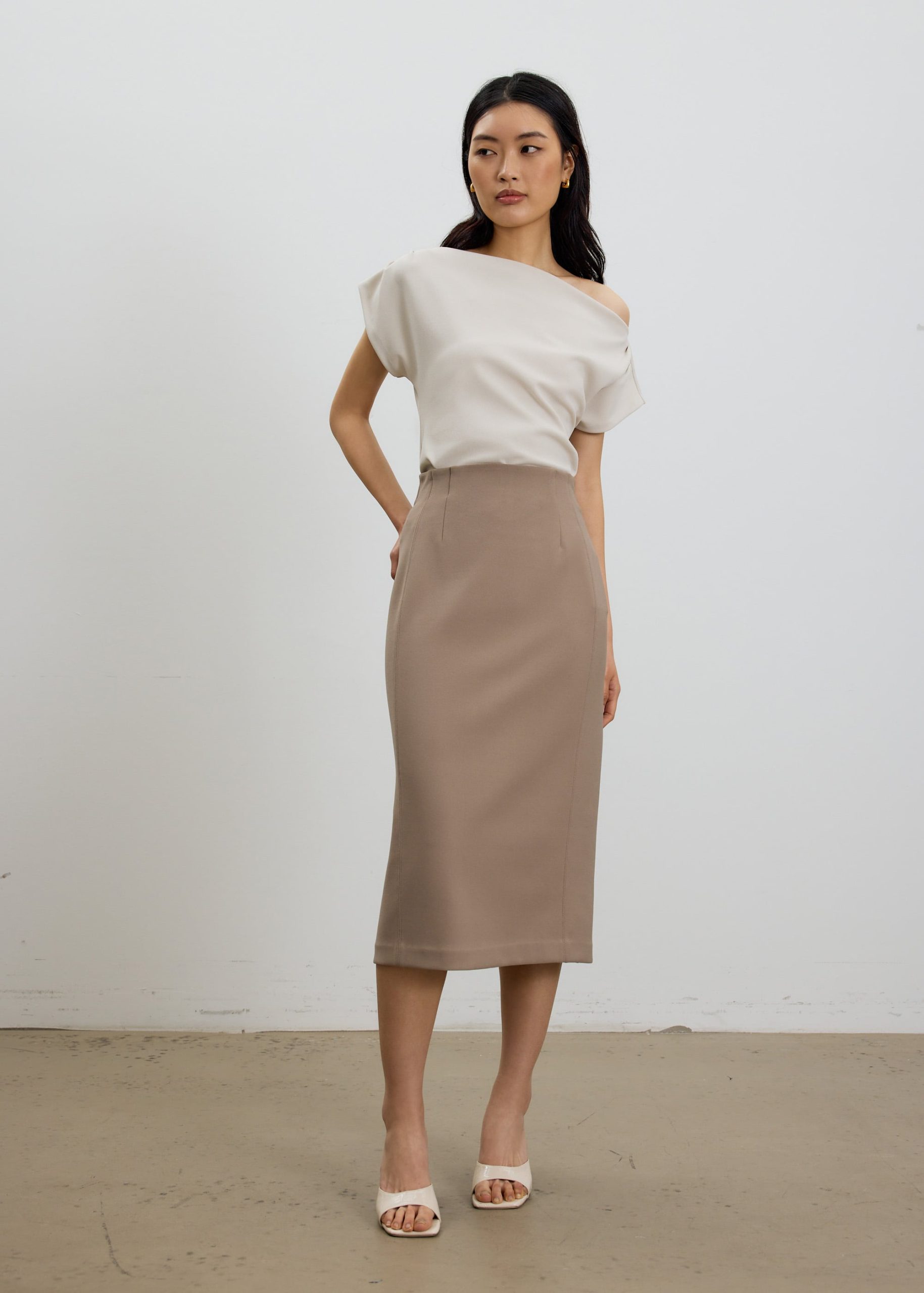 Vera Elastic Reversible Panelled Midi Skirt - Image 8