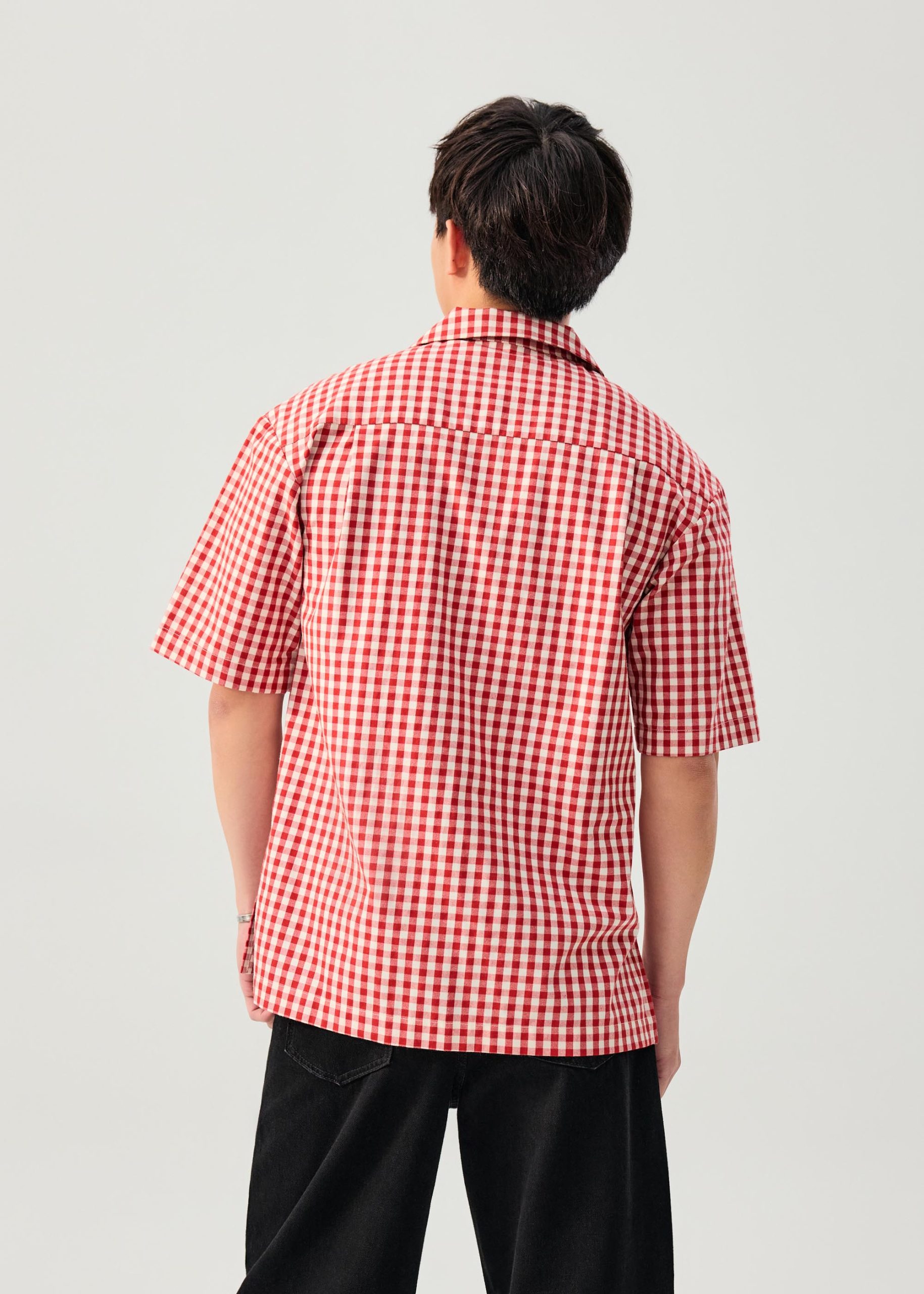 Unisex Relaxed Gingham Cotton Button Down Shirt - Image 5