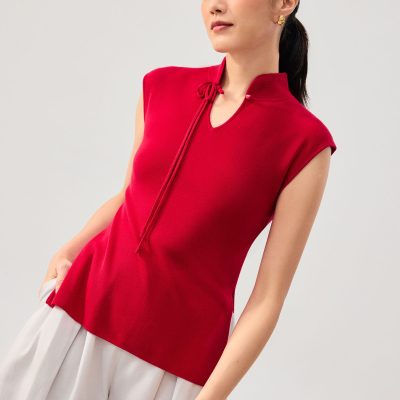 Tiffy Mandarin Collar Fitted Top