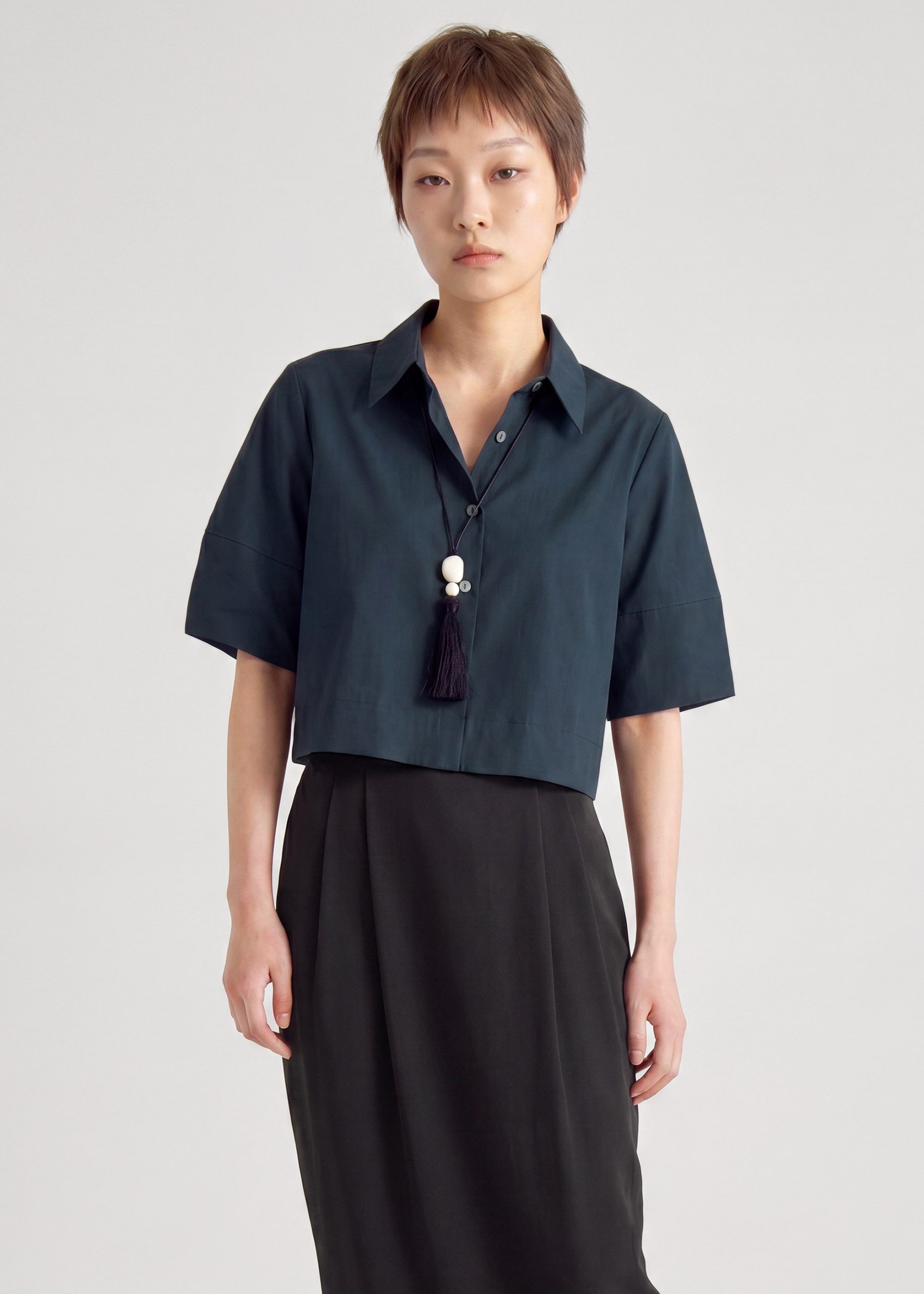 Cocoon Sleeve Crop Shirt - Image 10