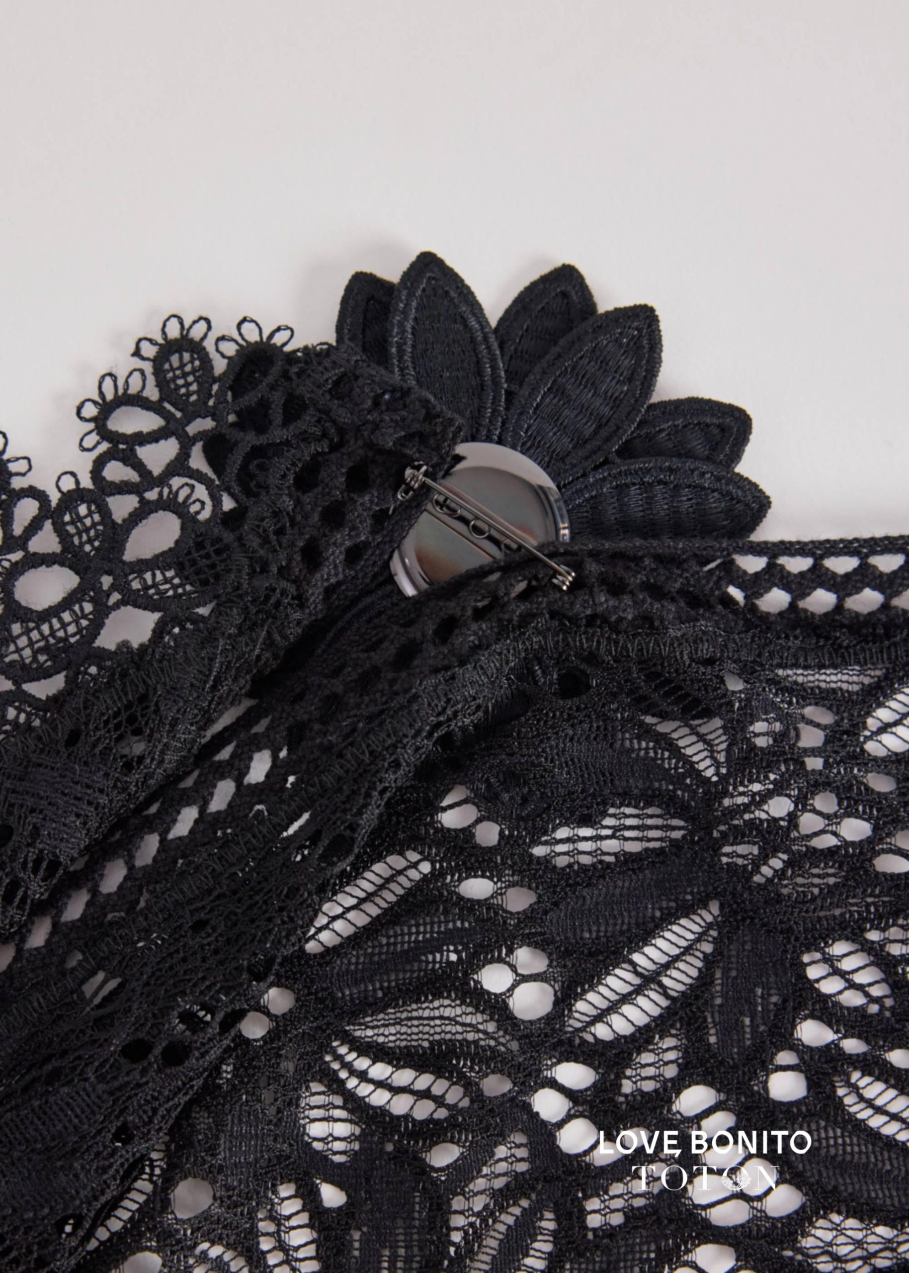 Love, Bonito x TOTON Lace Scarf With Brooch - Image 6