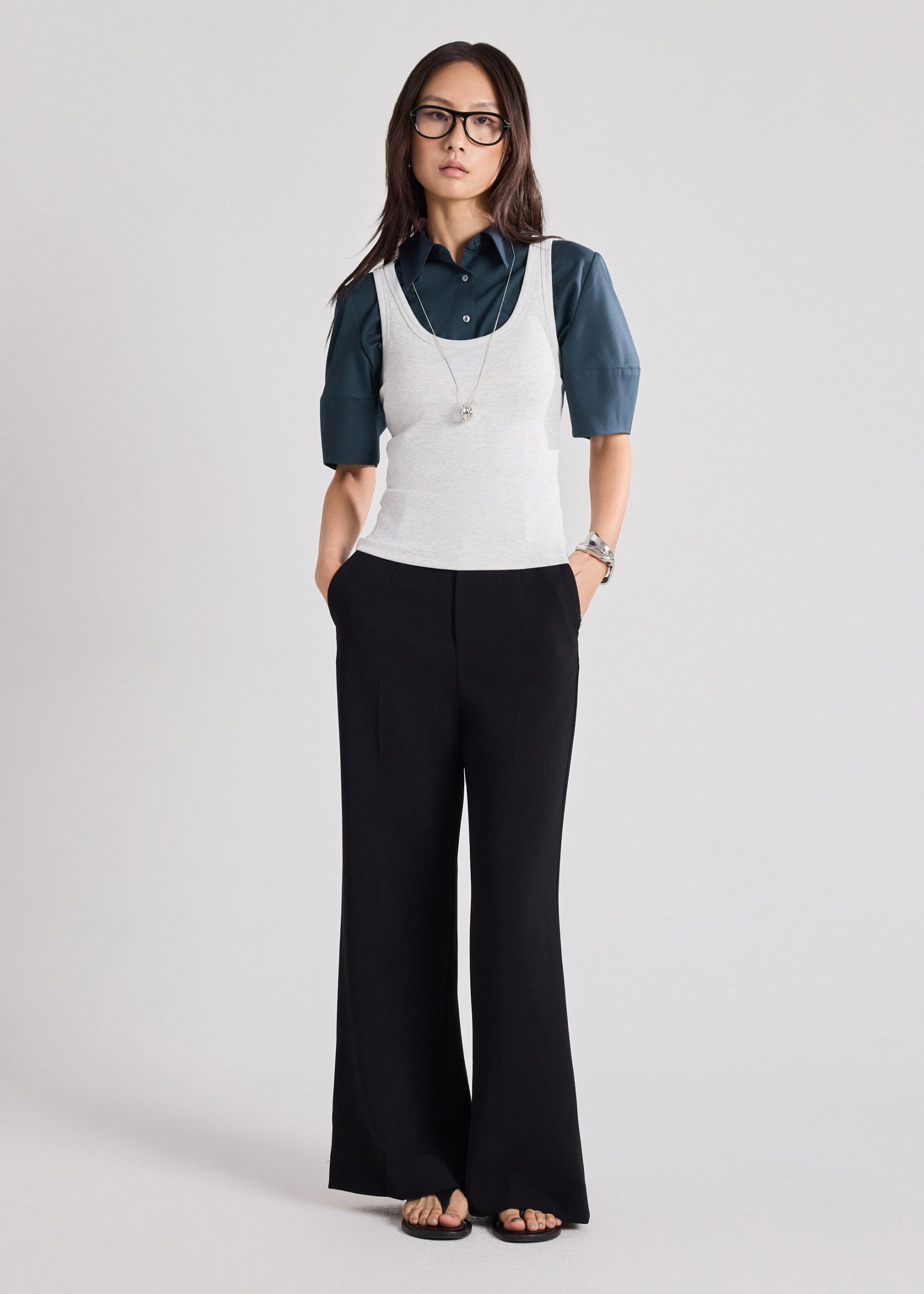 Cocoon Sleeve Crop Shirt - Image 16