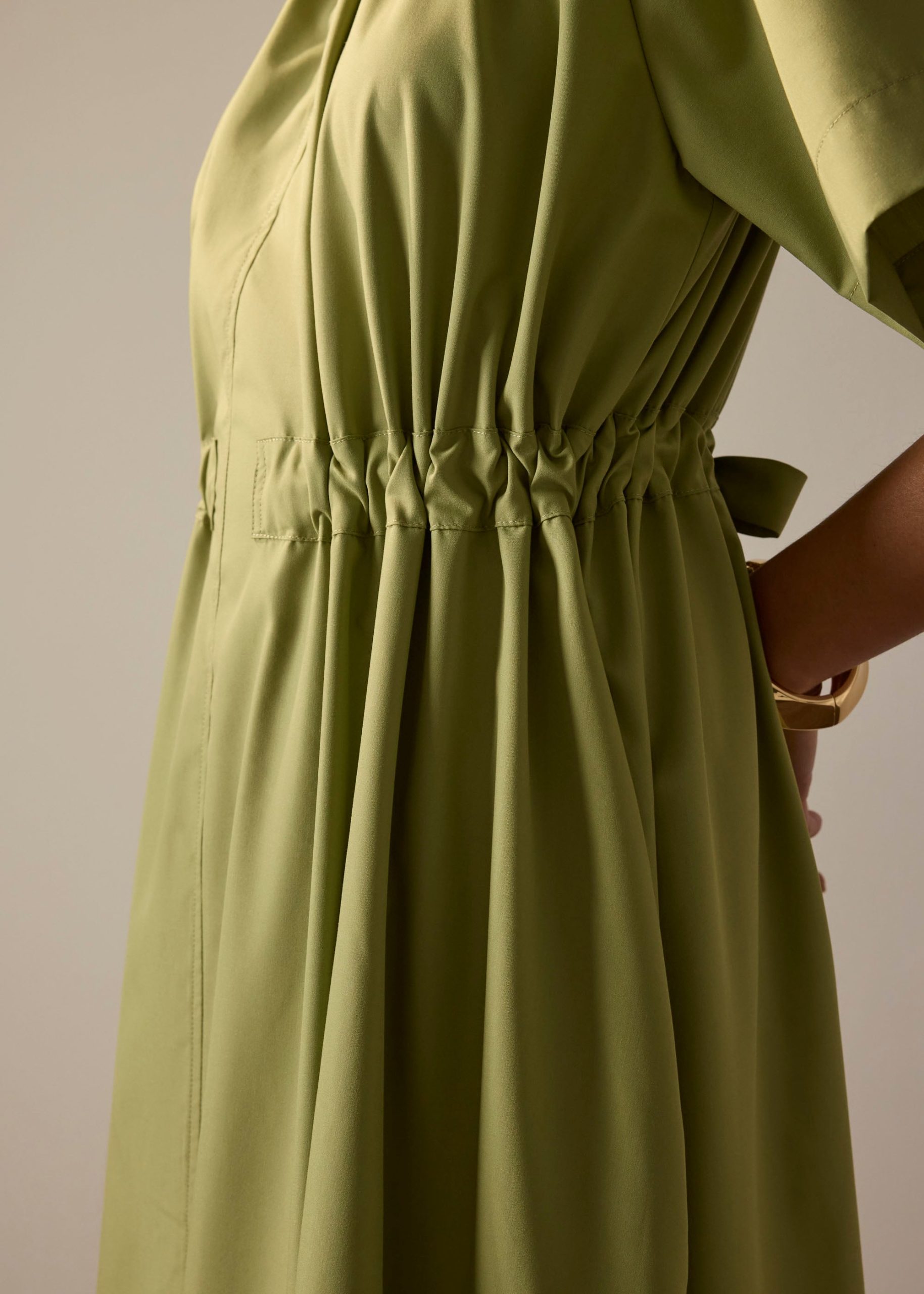 Fit & Flare Midi Dress With Sash - Image 11