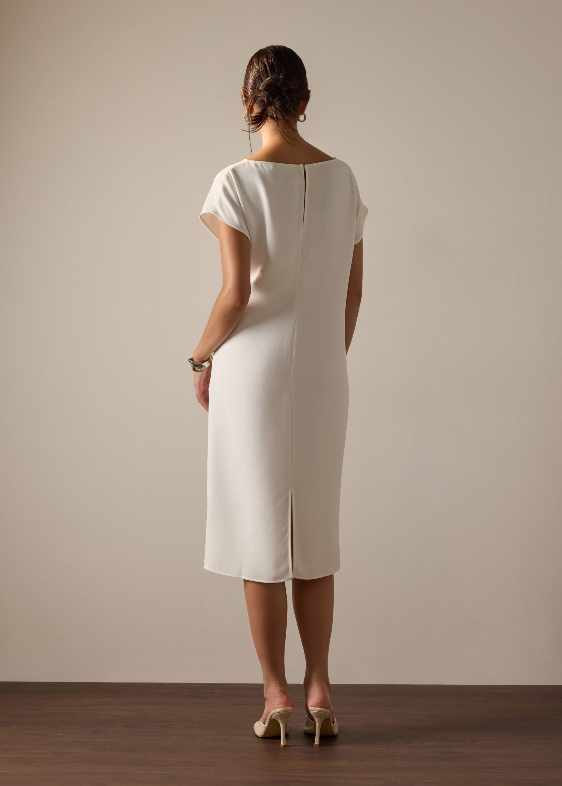 Namtan Crepe Boat Neck Column Midi Dress - Image 11