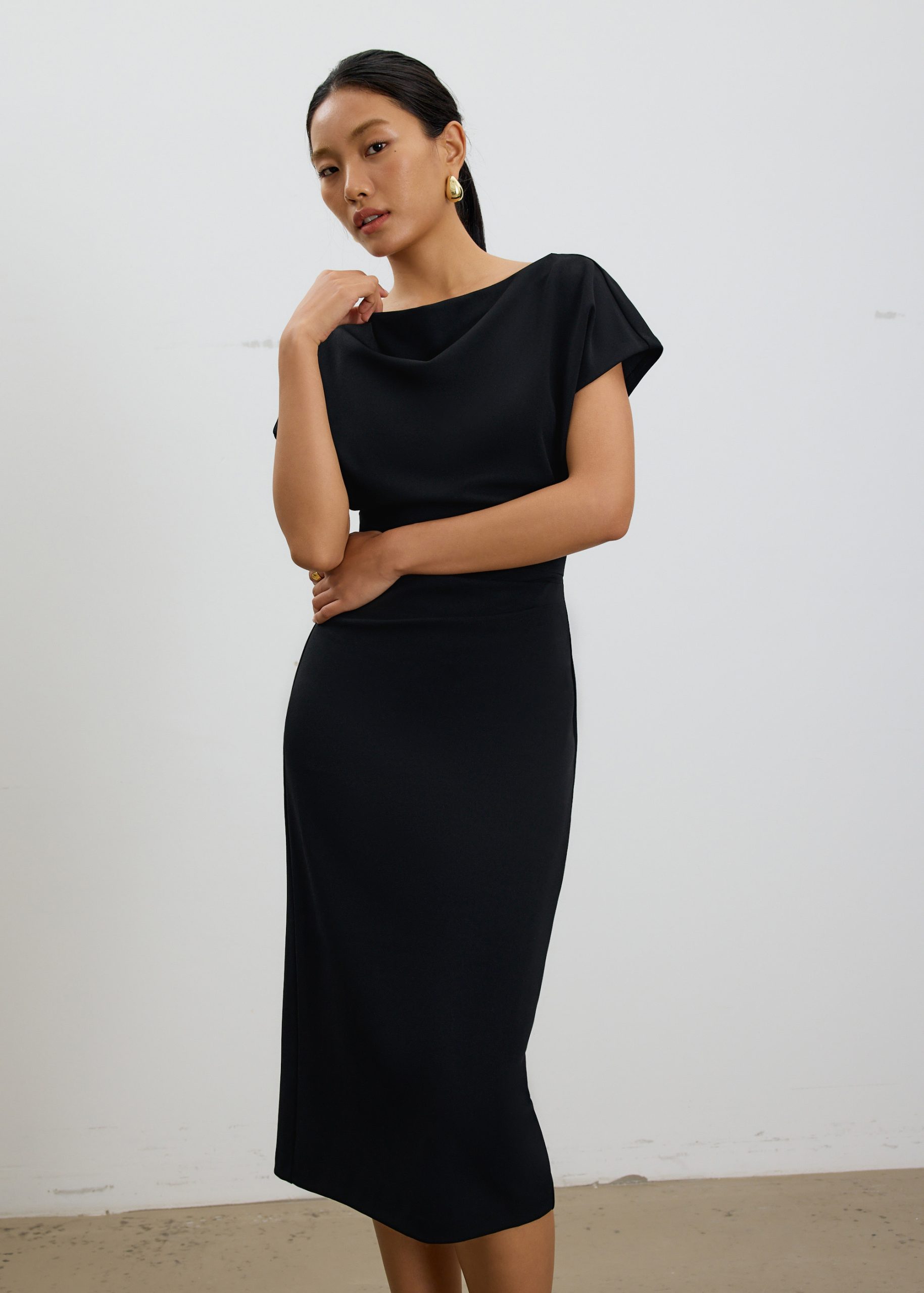 Amala Multi-way Drape Midi Dress - Image 6