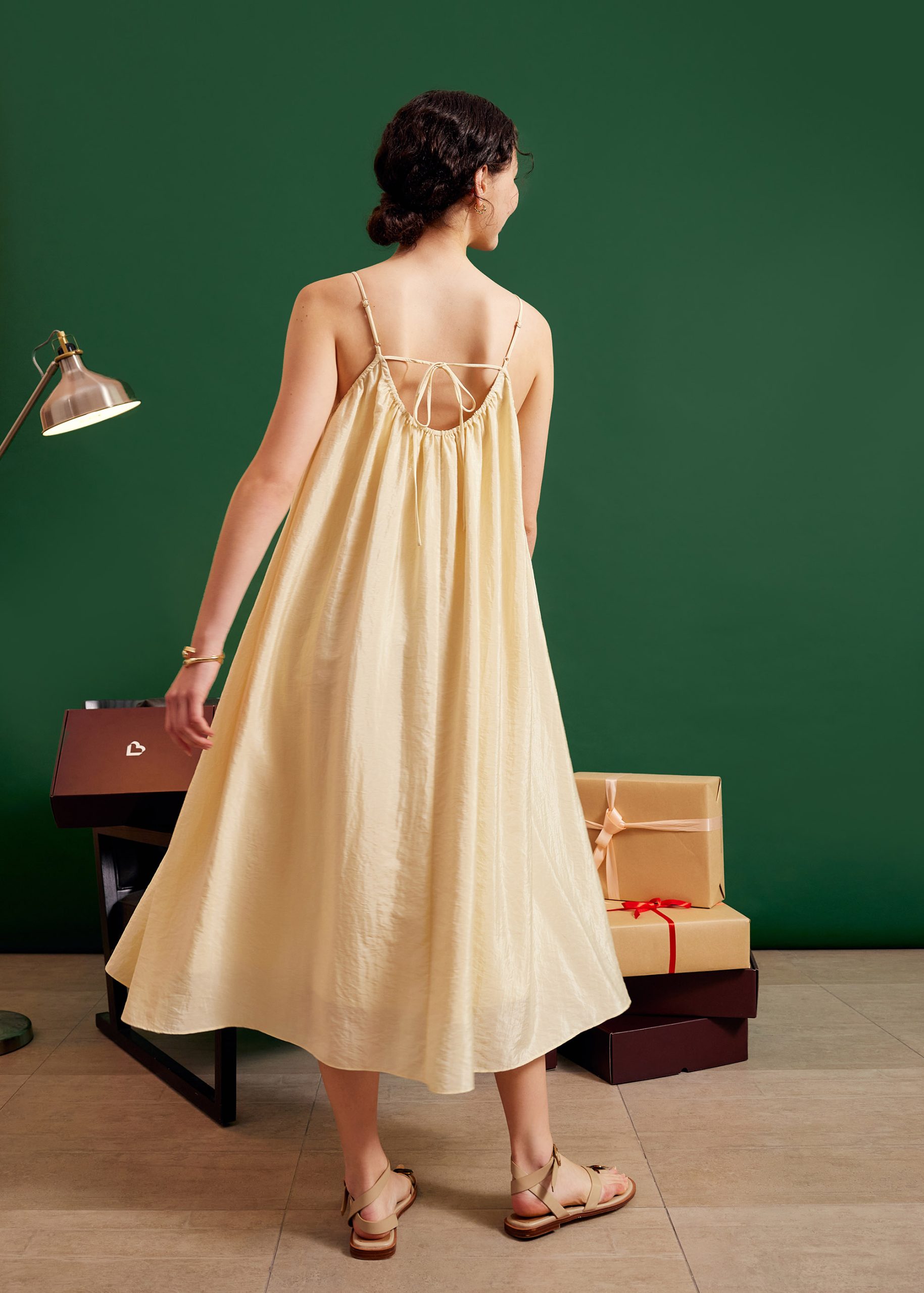 Scoop Neck Trapeze Midaxi Dress - Image 3