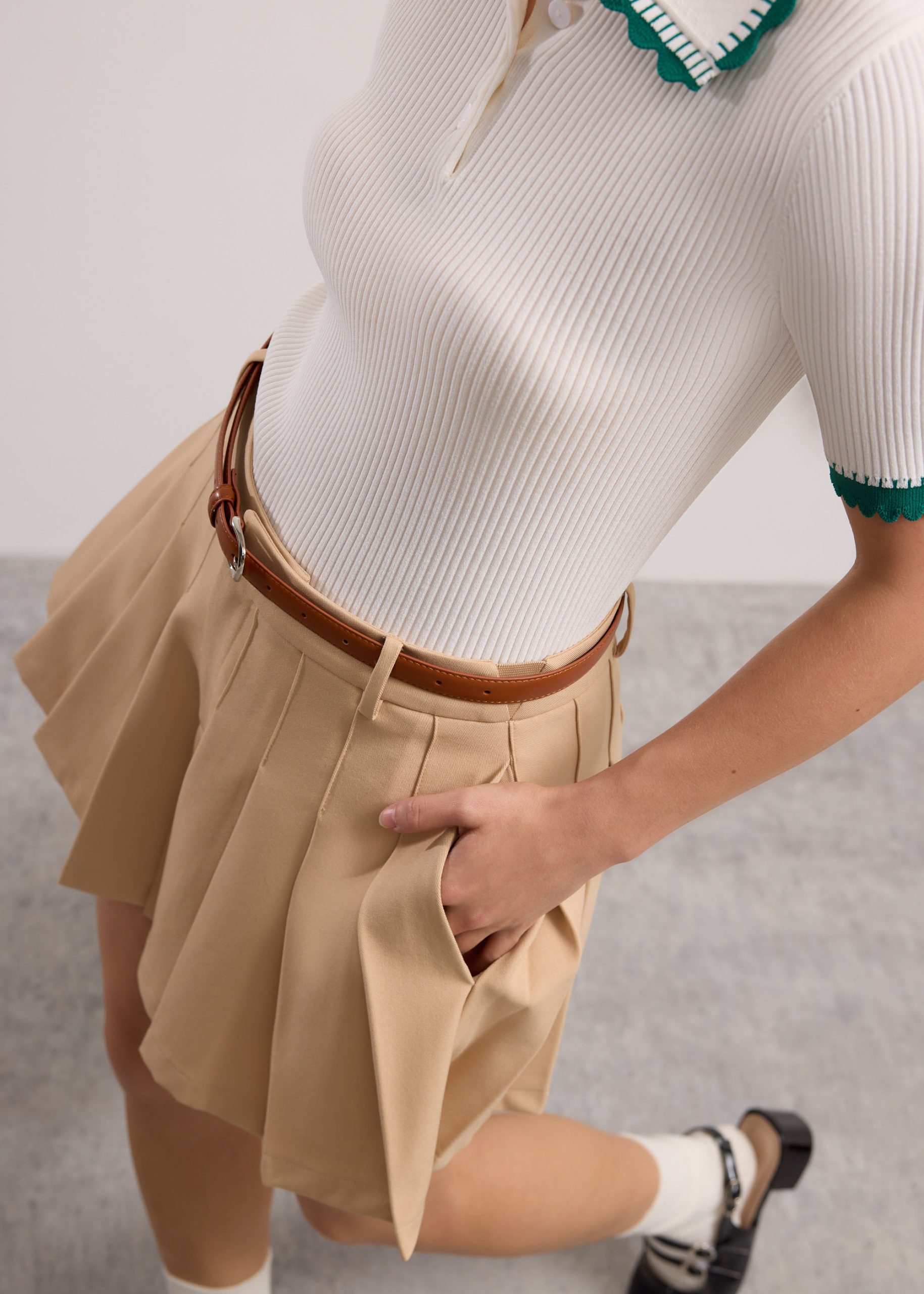 Pleated Flare Mini Skirt - Image 13