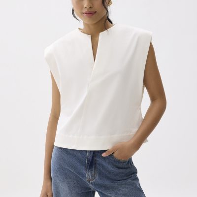 Melati Cotton Boxy Shell Top