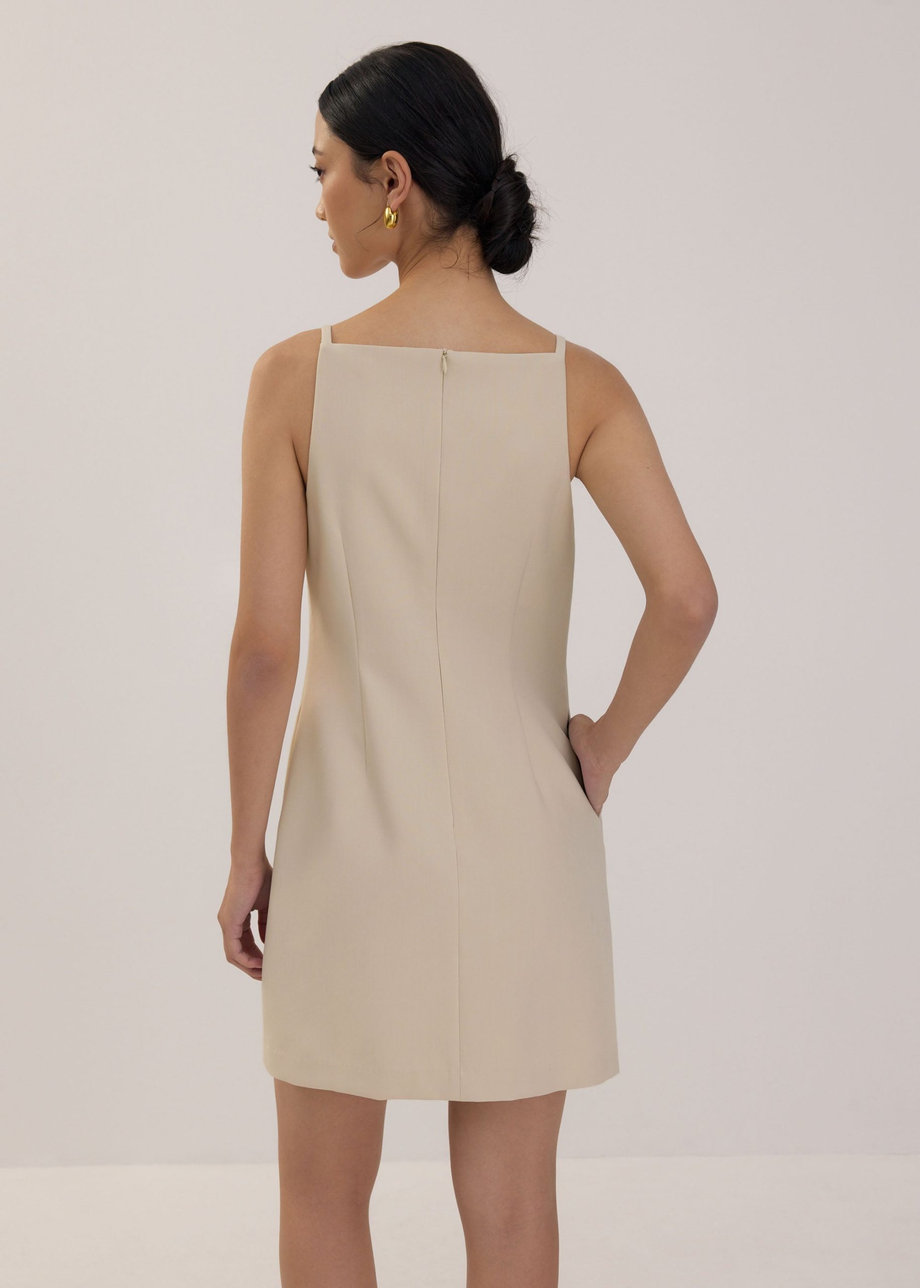 Boat Neck Shift Mini Dress - Image 4