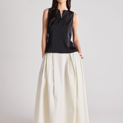 Satin Notched Top