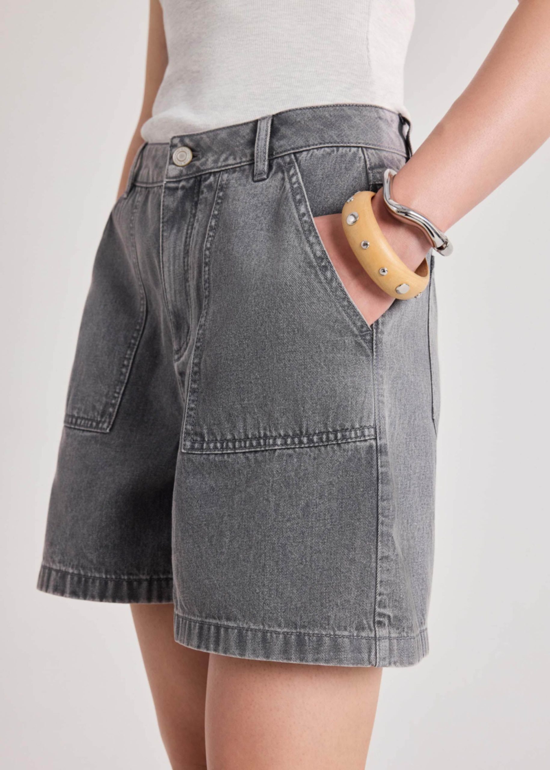 Denim Utility Shorts - Image 10