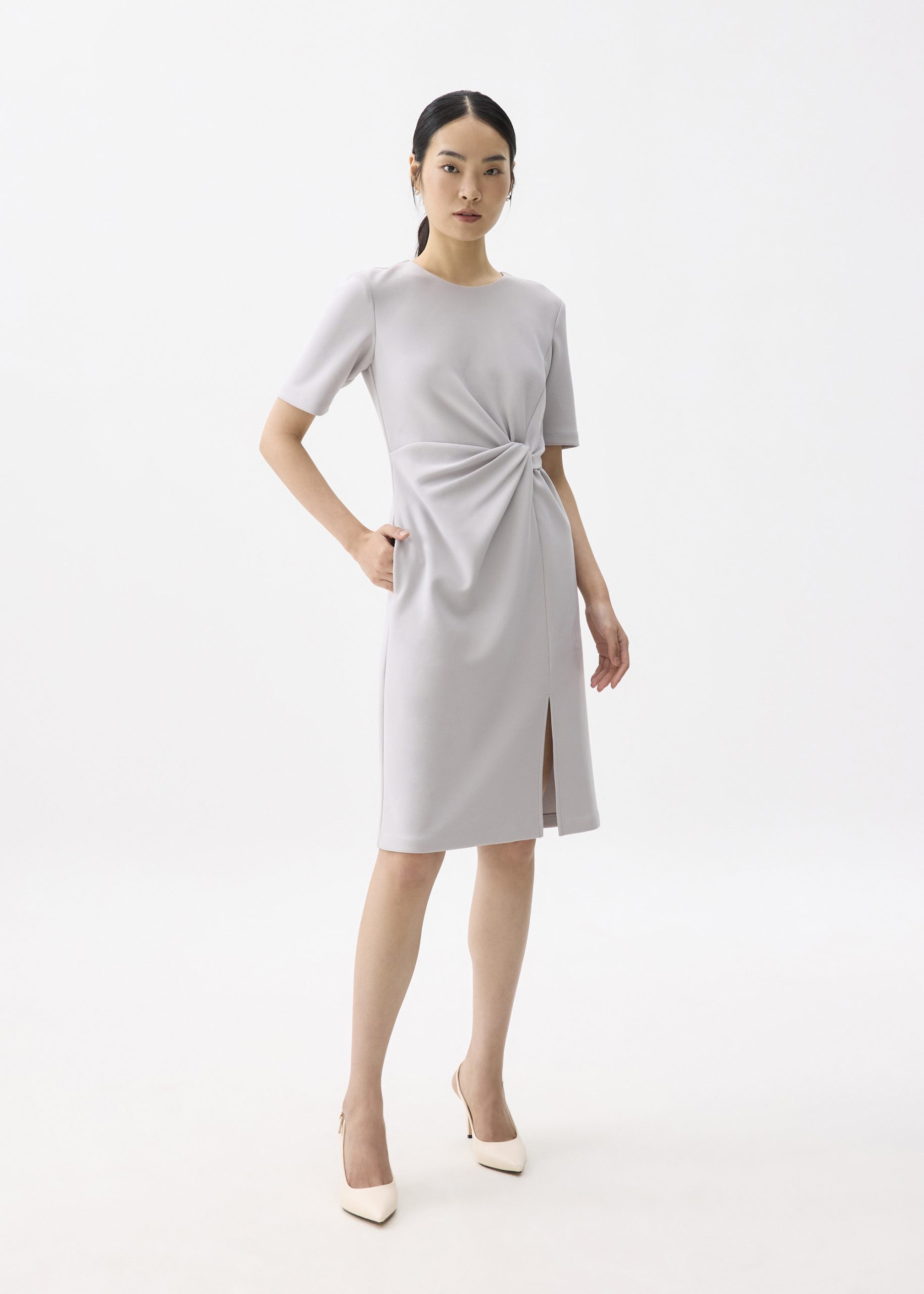 Front Twist Column Midi Dress - Image 9