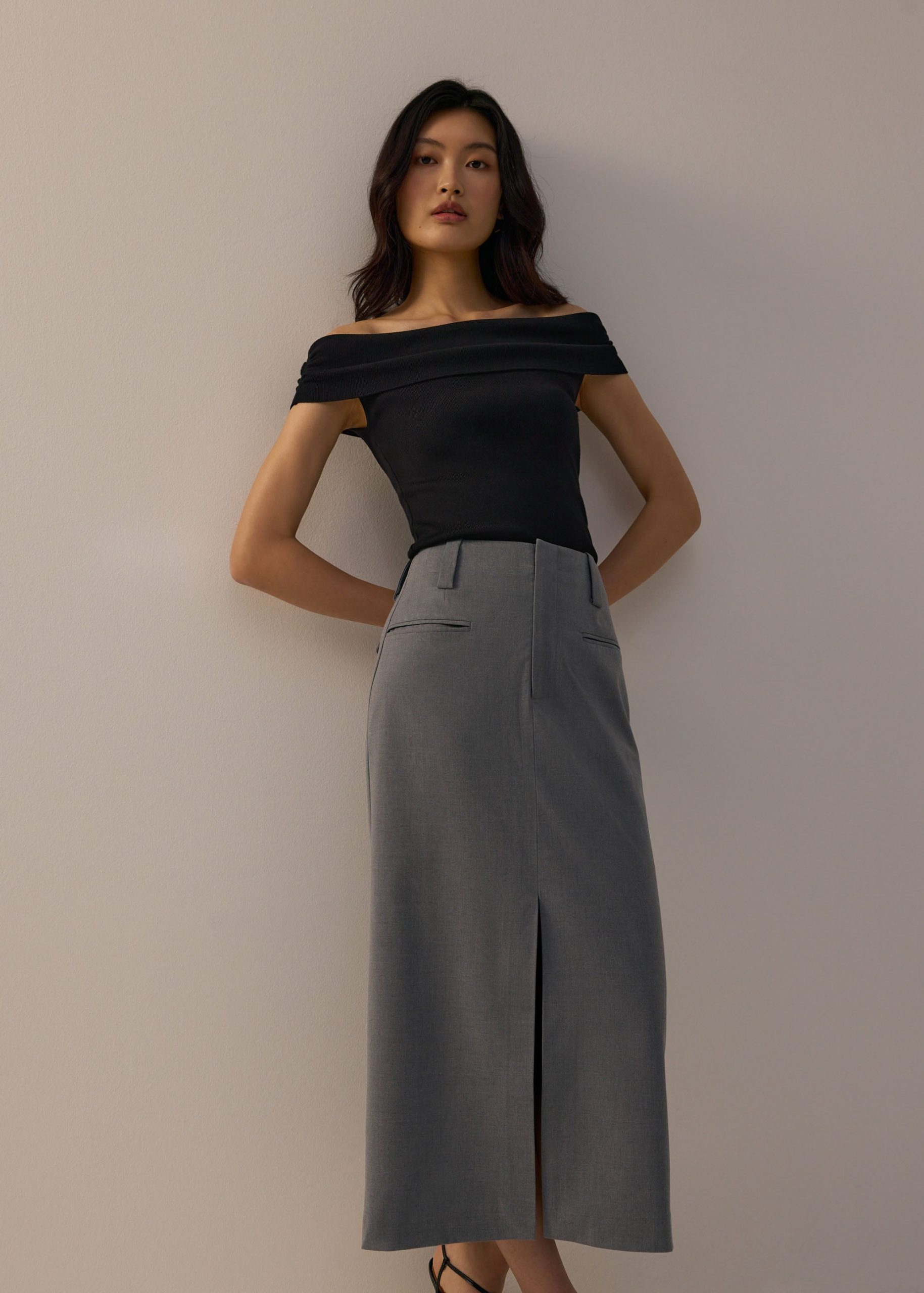 Tailored Column Midaxi Skirt - Image 5