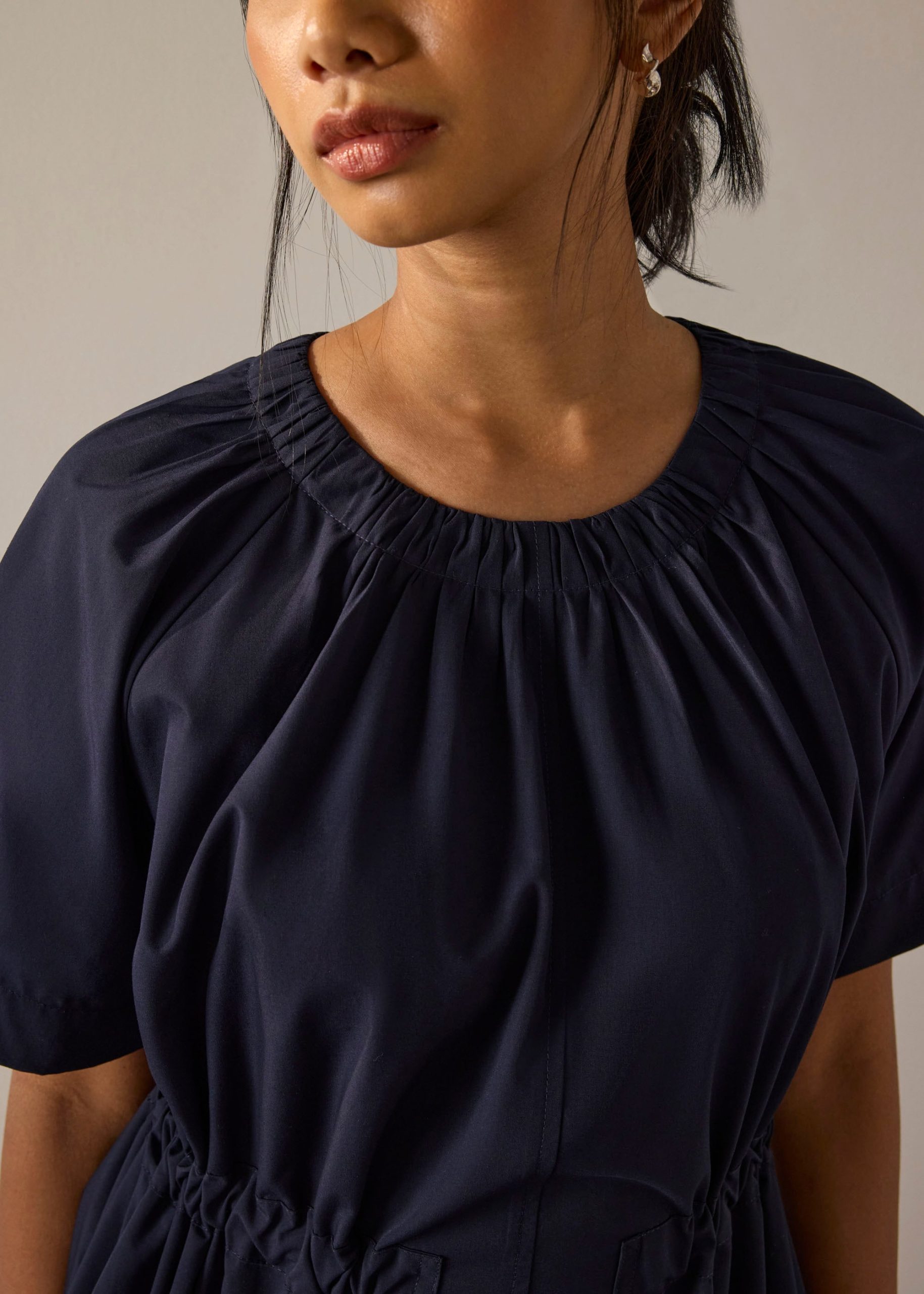 Fit & Flare Midi Dress With Sash - Image 3