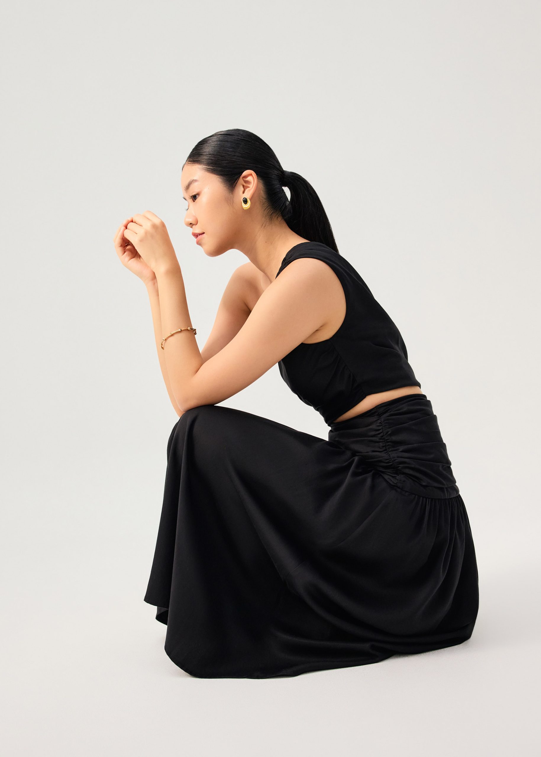 Lyocell Cut Out Toga Fit & Flare Maxi Dress - Image 2