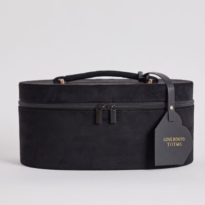 Love, Bonito x TOTON Vanity Case in Black Suede