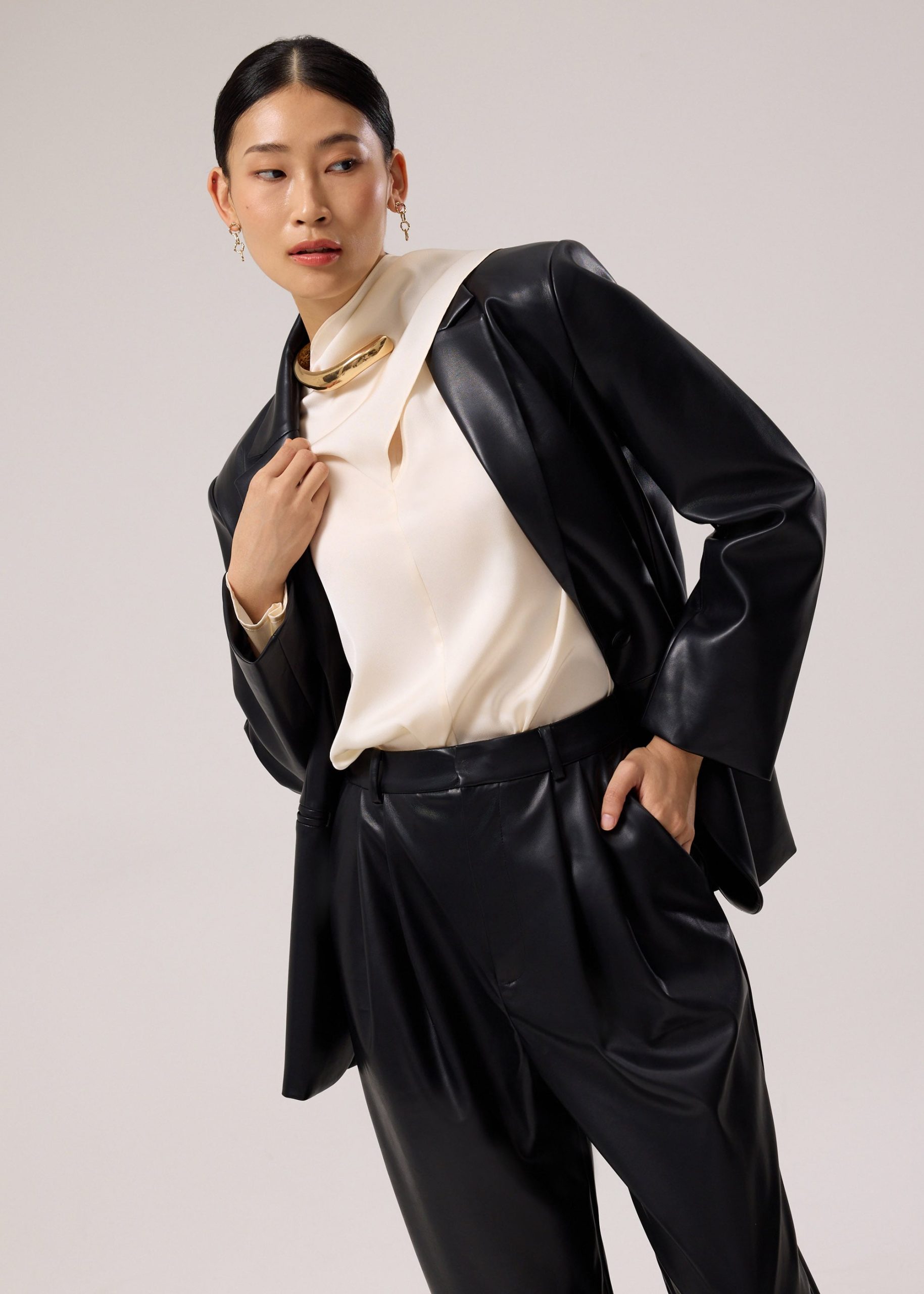 RuchedReady® Yejin Satin Sash Asymmetric Top - Image 6