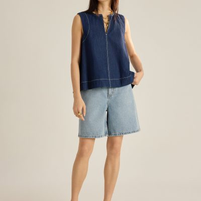 Denim Relaxed Shell Top