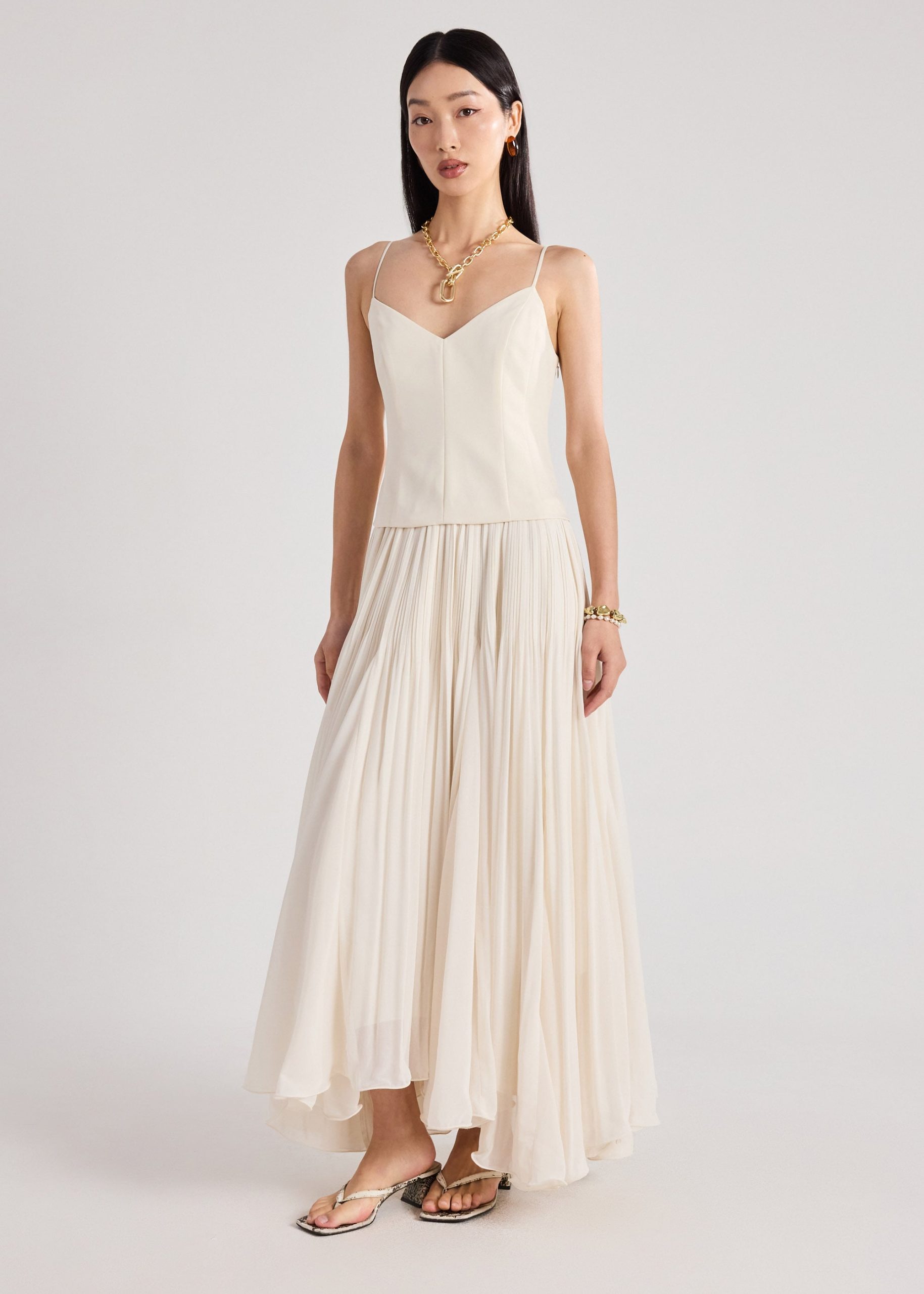 Pleated Fit & Flare Dress - Image 2